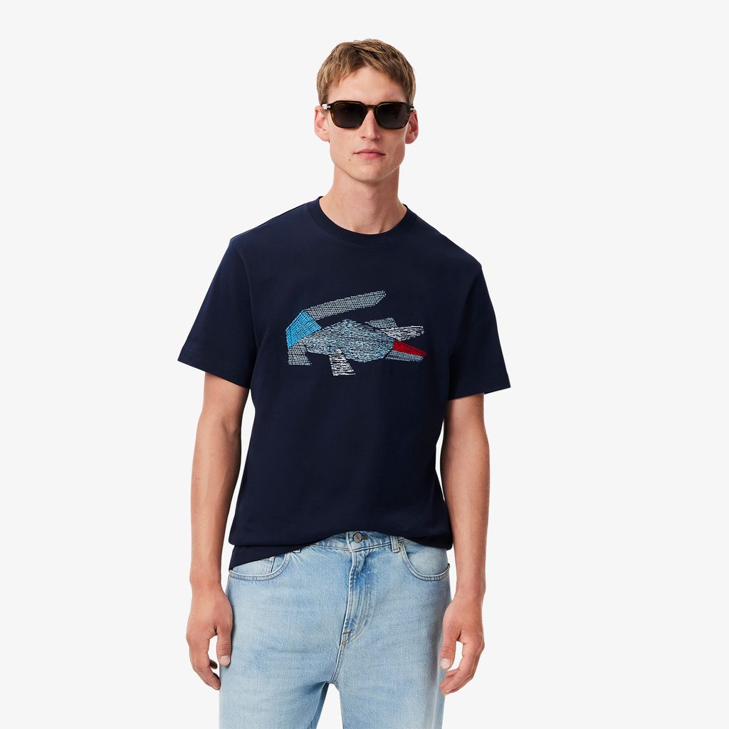 Áo Thun Lacoste Nam Chất Liệu Cotton Dày Họa Tiết Cá Sấu