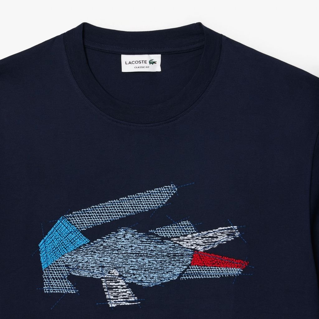Áo Thun Lacoste Nam Chất Liệu Cotton Dày Họa Tiết Cá Sấu