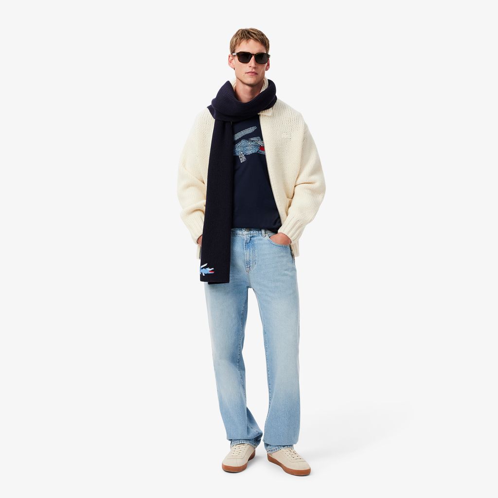 Áo Thun Lacoste Nam Chất Liệu Cotton Dày Họa Tiết Cá Sấu