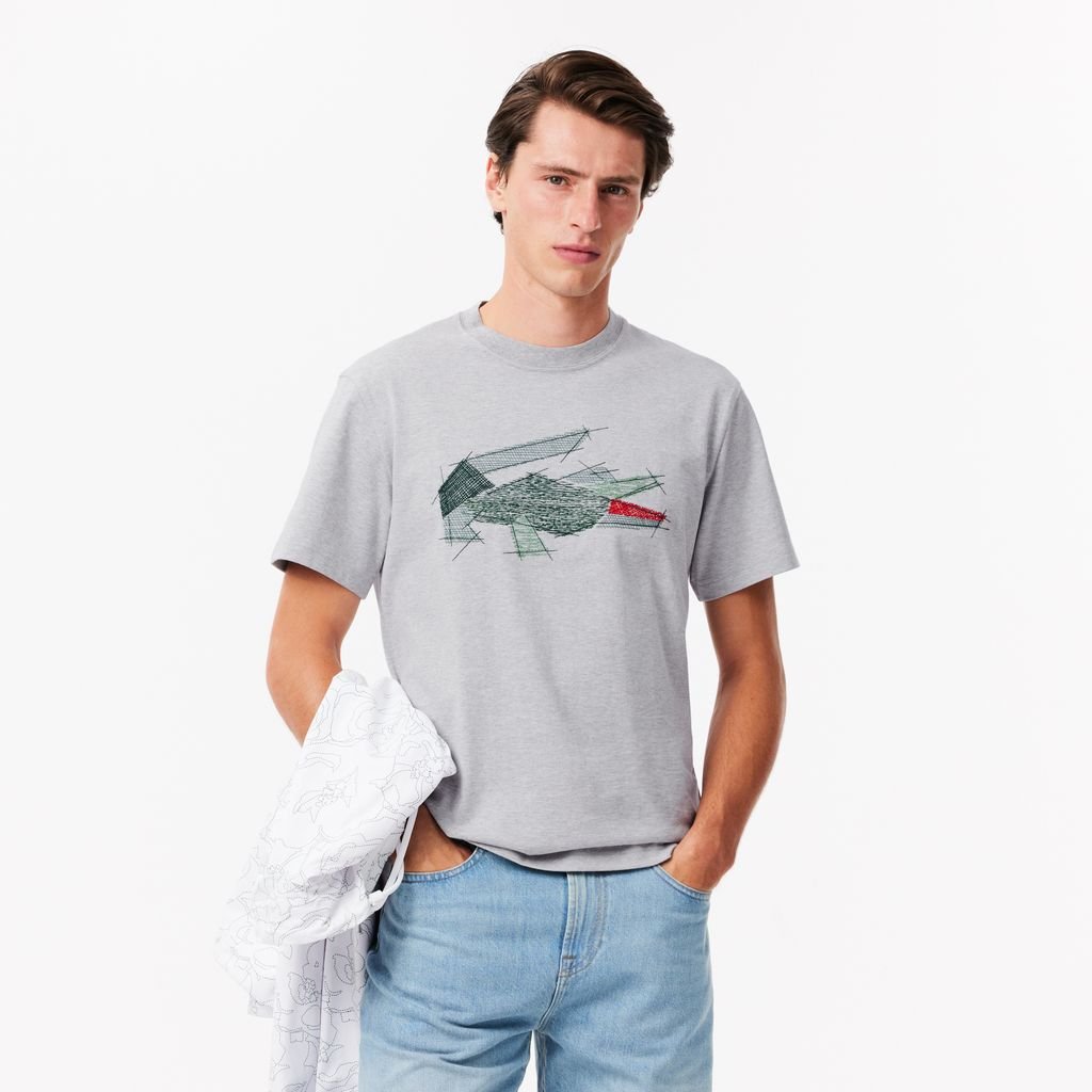 Áo Thun Lacoste Nam Chất Liệu Cotton Dày Họa Tiết Cá Sấu