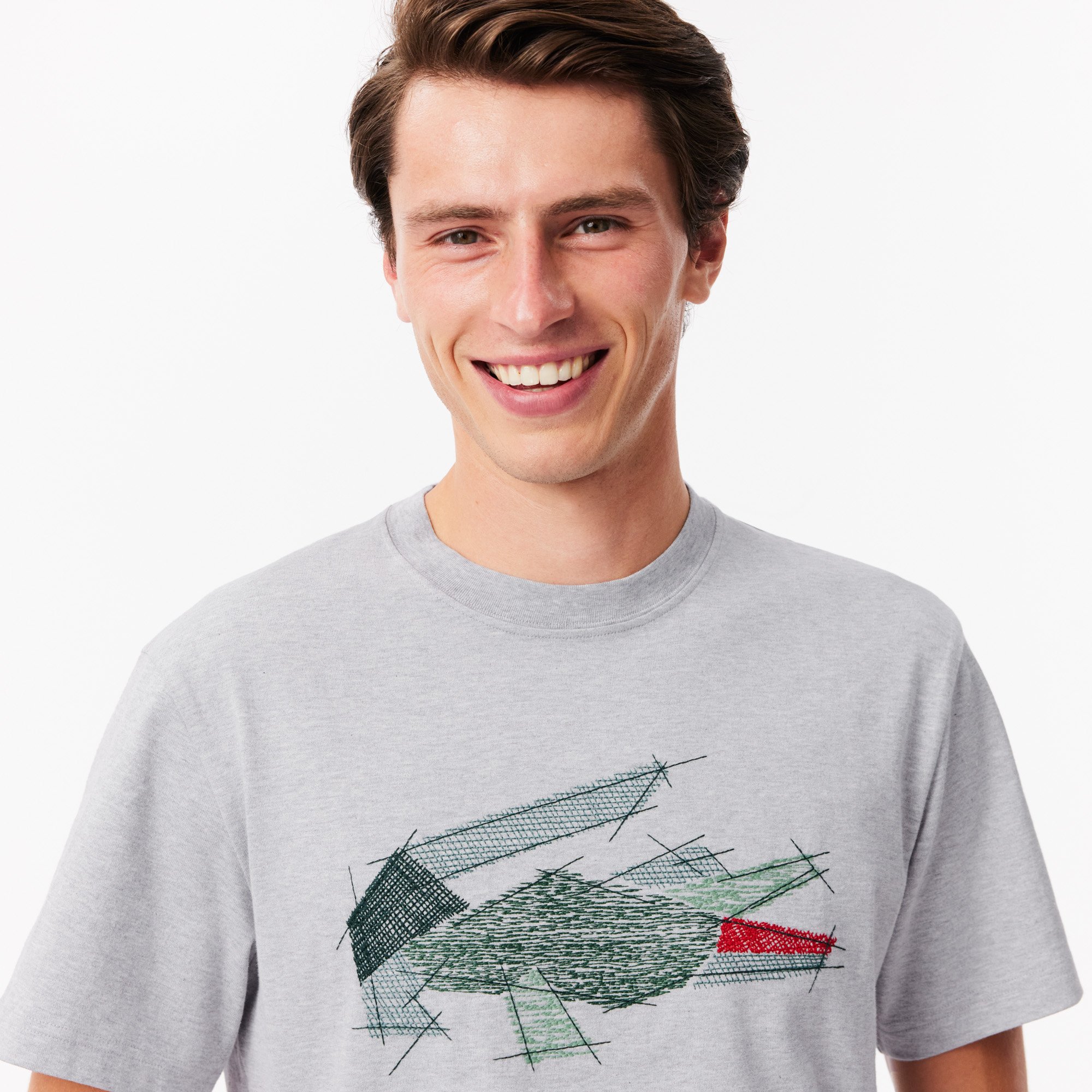 Áo Thun Lacoste Nam Chất Liệu Cotton Dày Họa Tiết Cá Sấu