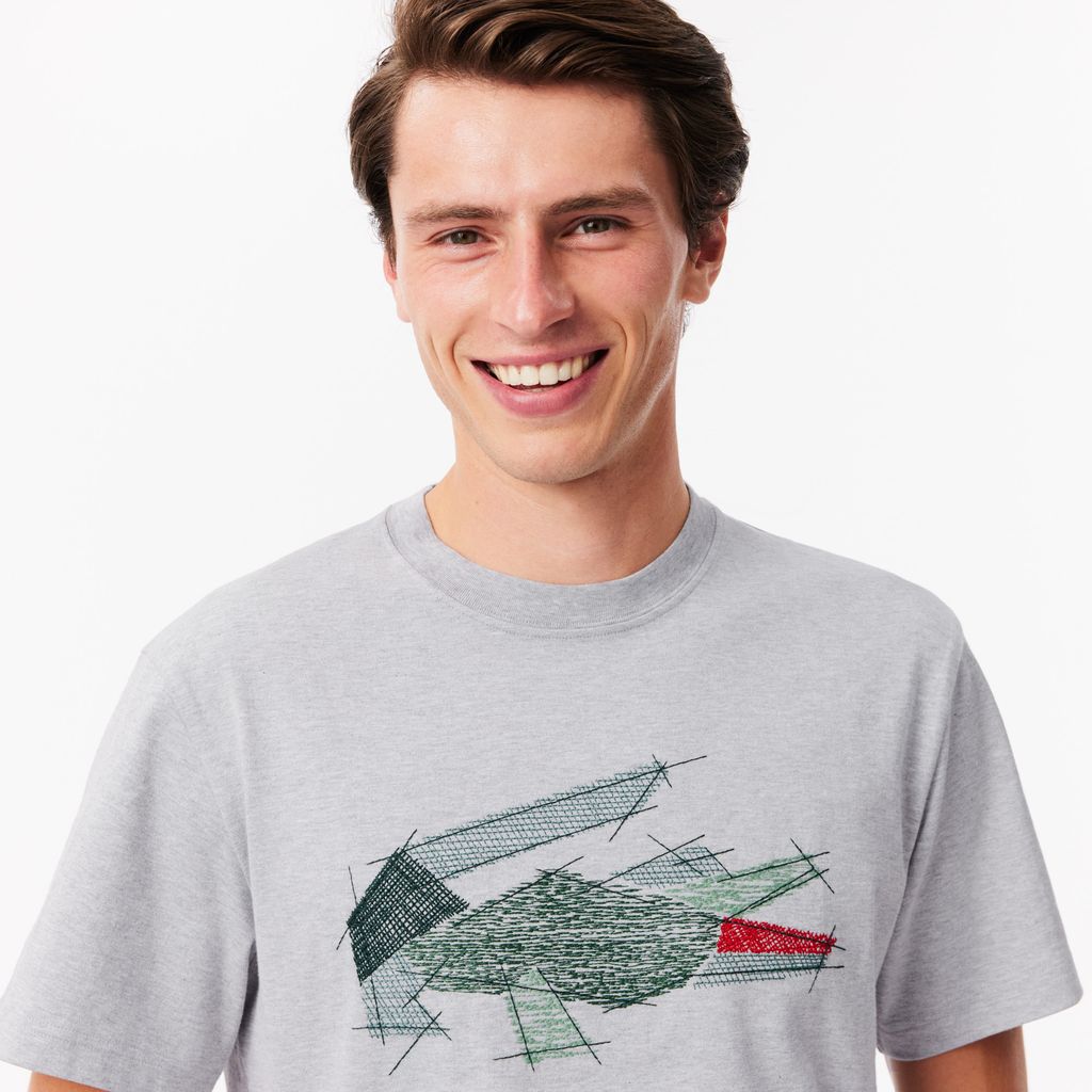 Áo Thun Lacoste Nam Chất Liệu Cotton Dày Họa Tiết Cá Sấu