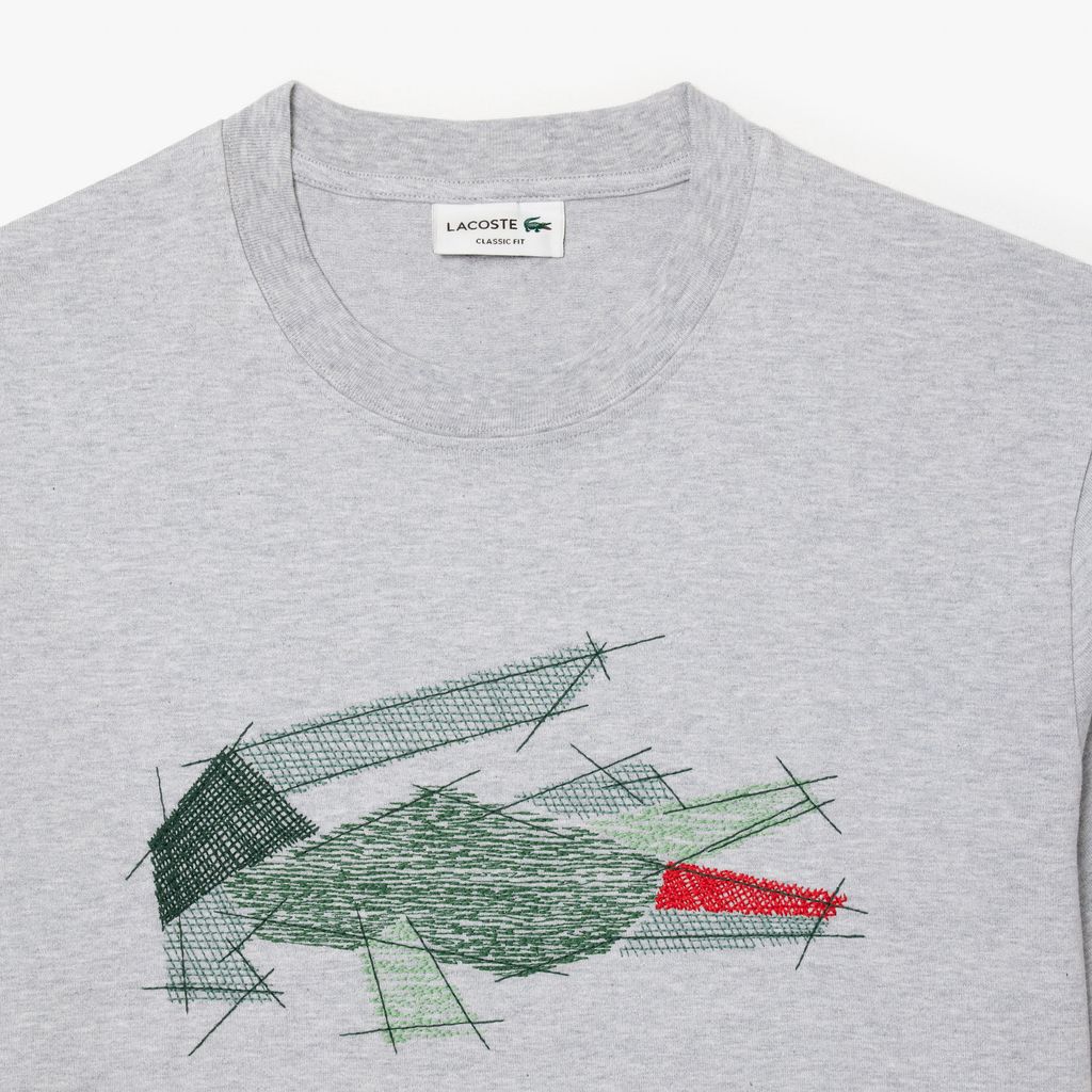 Áo Thun Lacoste Nam Chất Liệu Cotton Dày Họa Tiết Cá Sấu