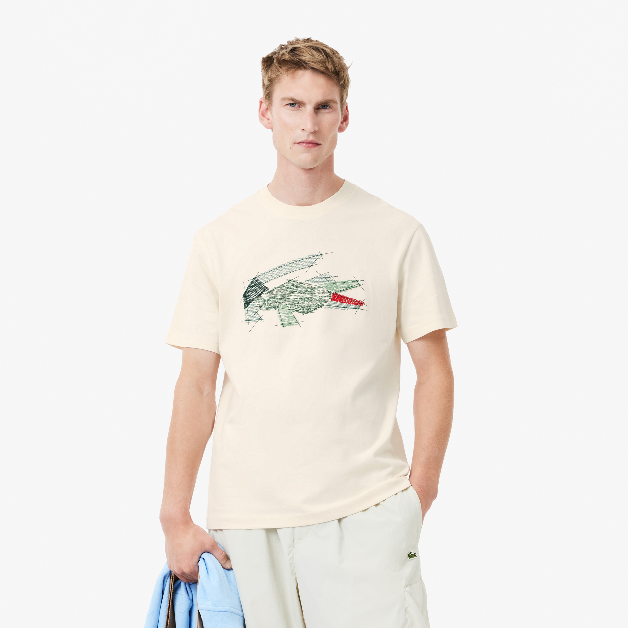 Áo Thun Lacoste Nam Chất Liệu Cotton Dày Họa Tiết Cá Sấu