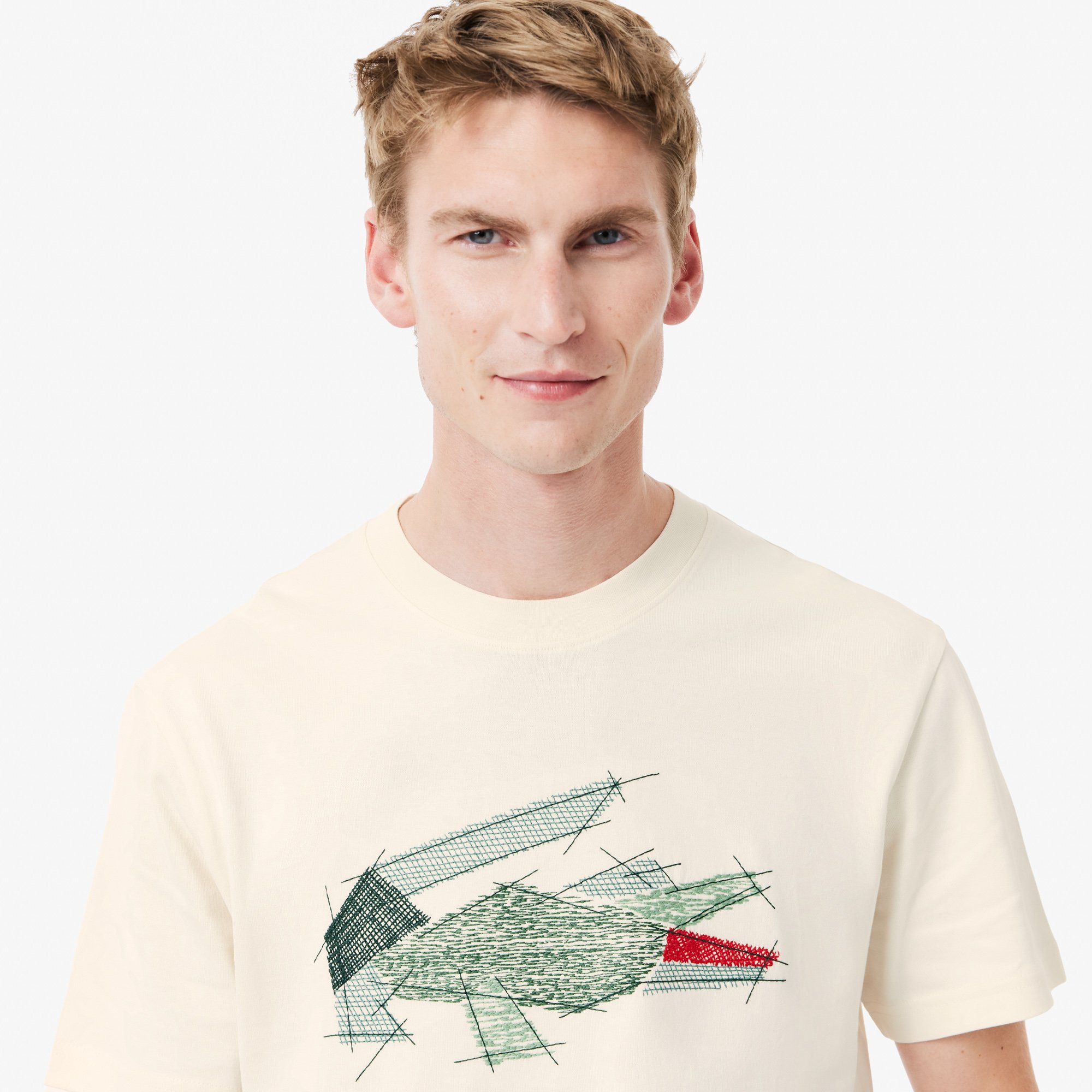 Áo Thun Lacoste Nam Chất Liệu Cotton Dày Họa Tiết Cá Sấu