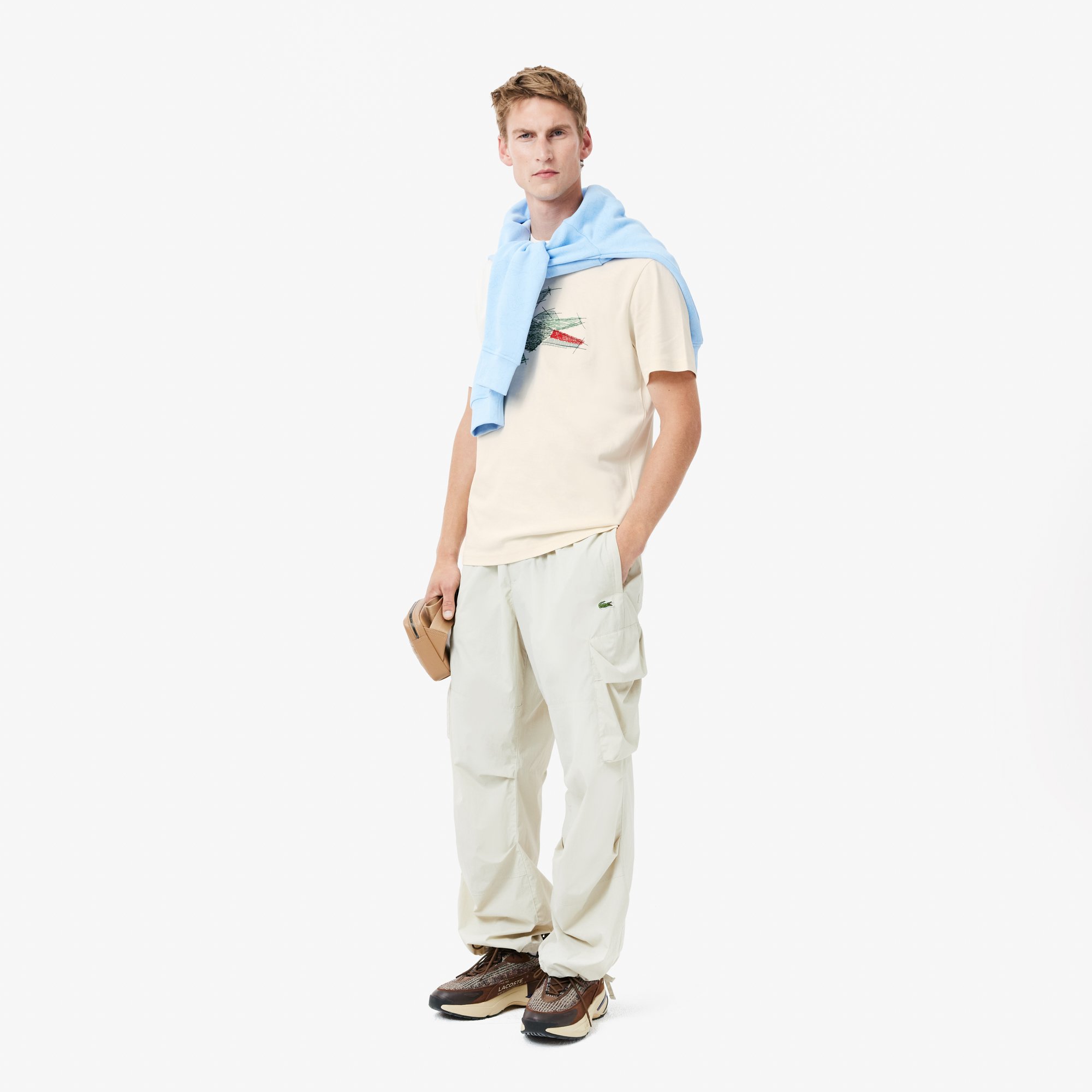 Áo Thun Lacoste Nam Chất Liệu Cotton Dày Họa Tiết Cá Sấu