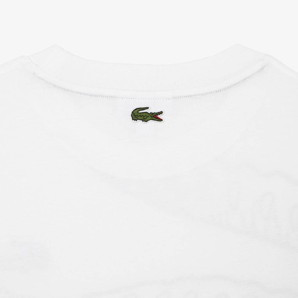Áo Thun Lacoste Nam Dáng Suông Cổ Tròn In Họa Tiết Cá Sấu