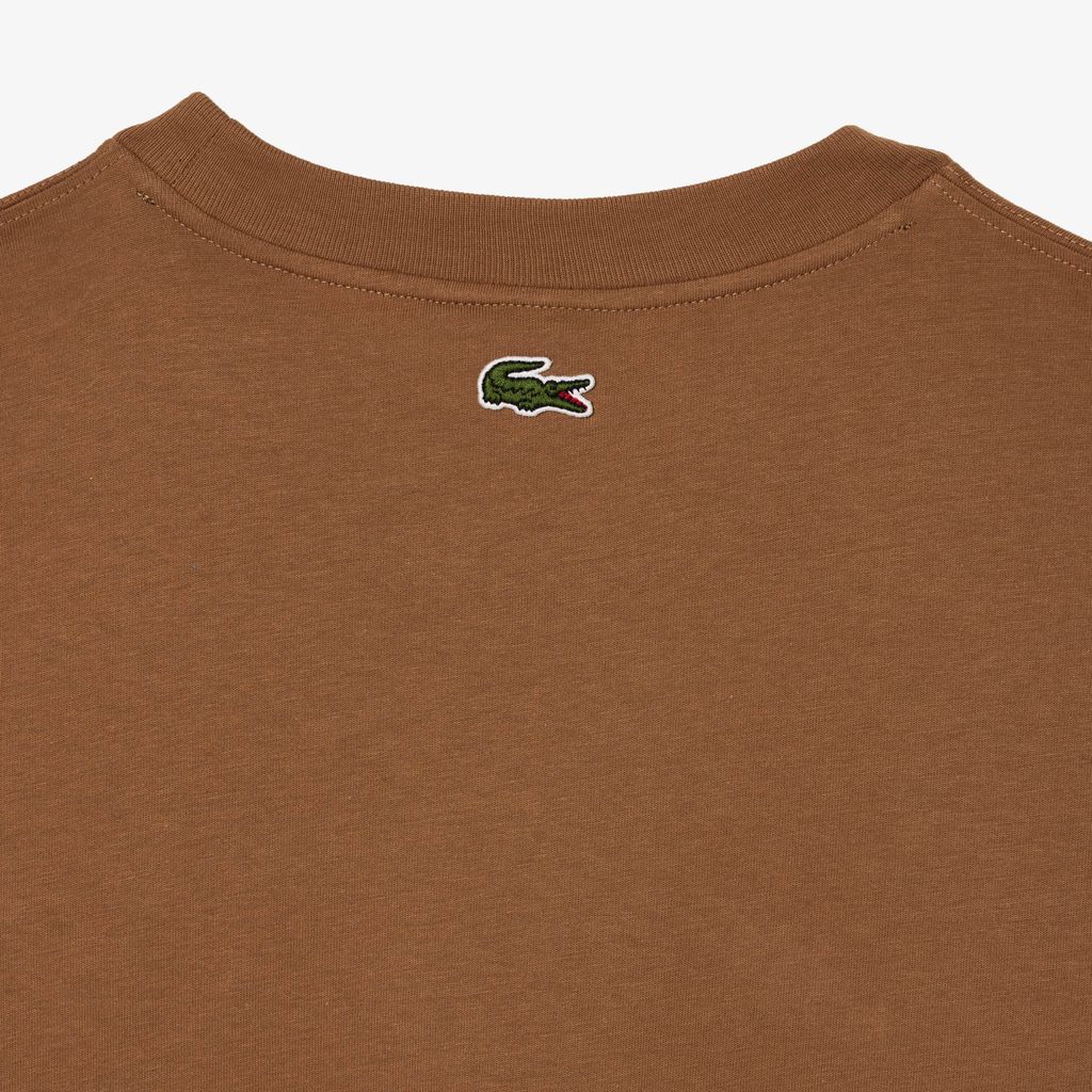 Áo Thun Lacoste Nam Dáng Suông Cổ Tròn In Họa Tiết Cá Sấu