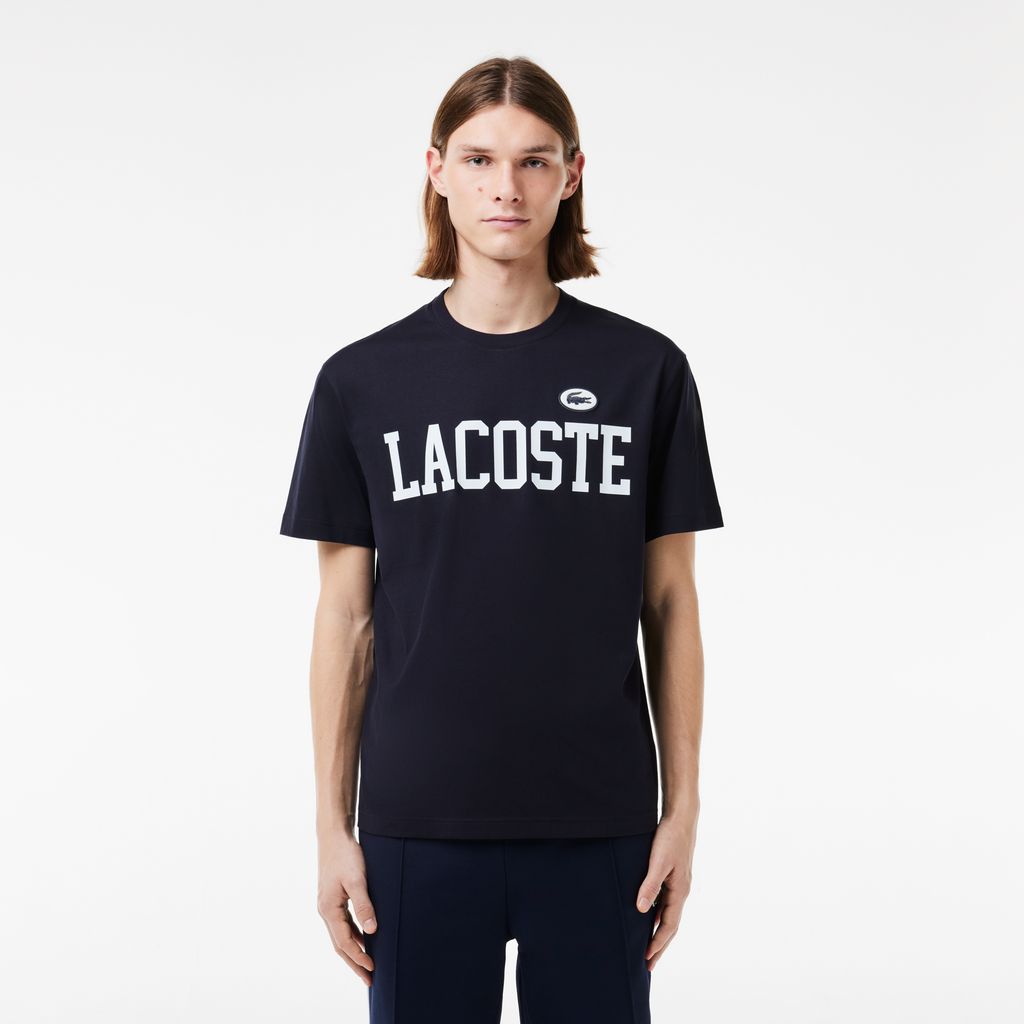 Áo Thun Lacoste Nam Có Huy Hiệu Tương Phản Chất Liệu Cotton
