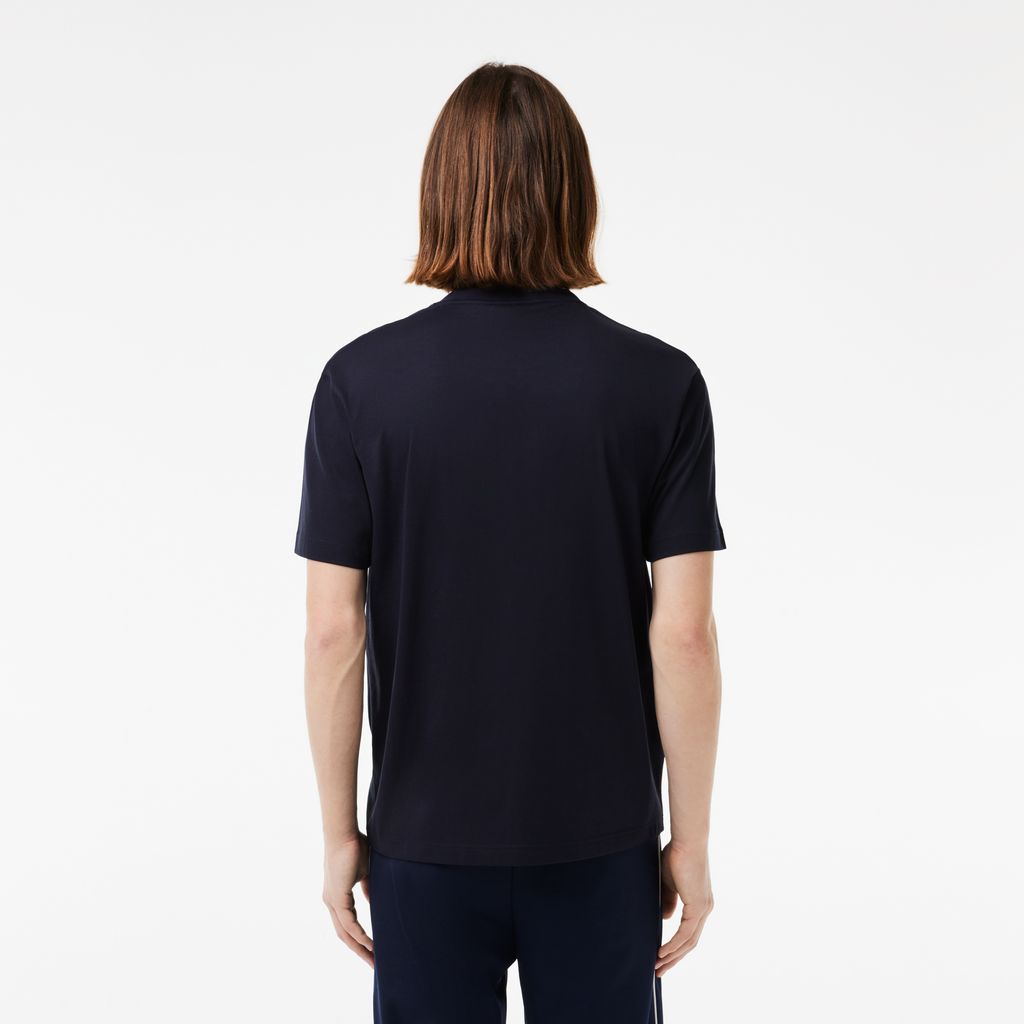 Áo Thun Lacoste Nam Có Huy Hiệu Tương Phản Chất Liệu Cotton