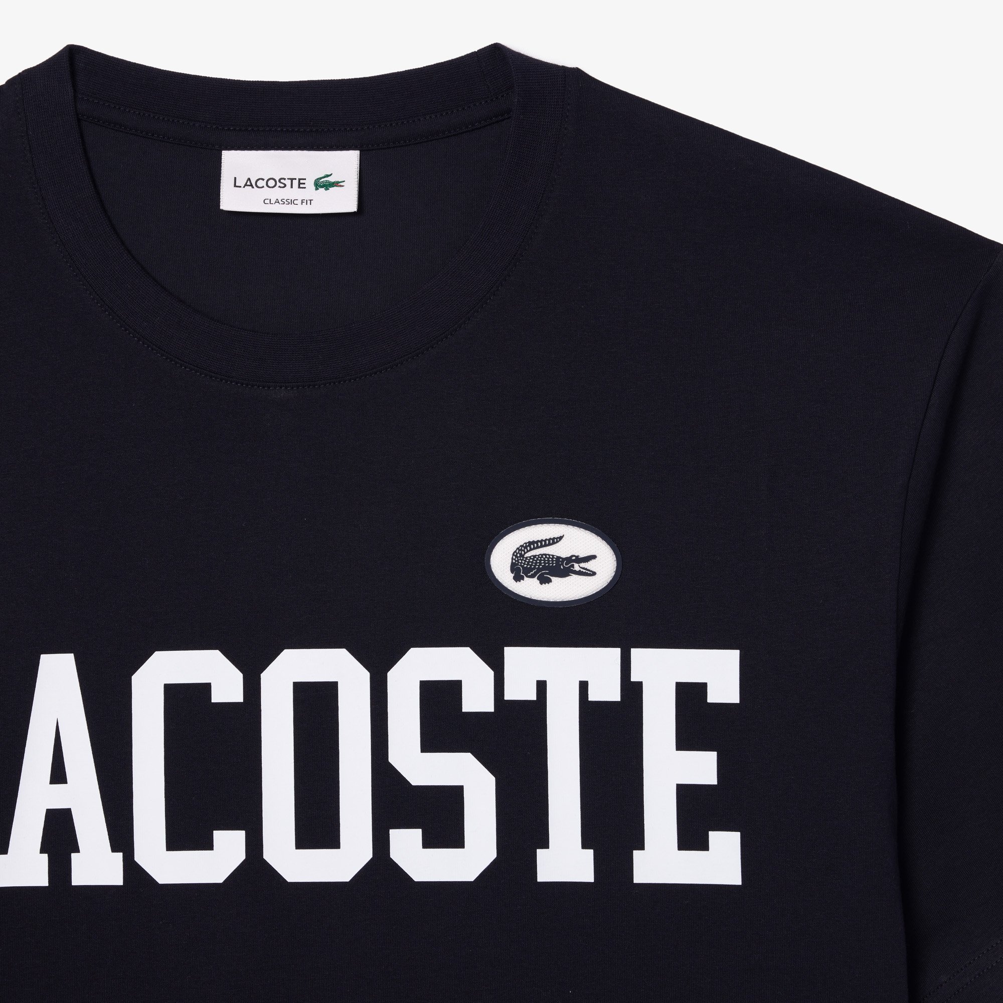 Áo Thun Lacoste Nam Có Huy Hiệu Tương Phản Chất Liệu Cotton