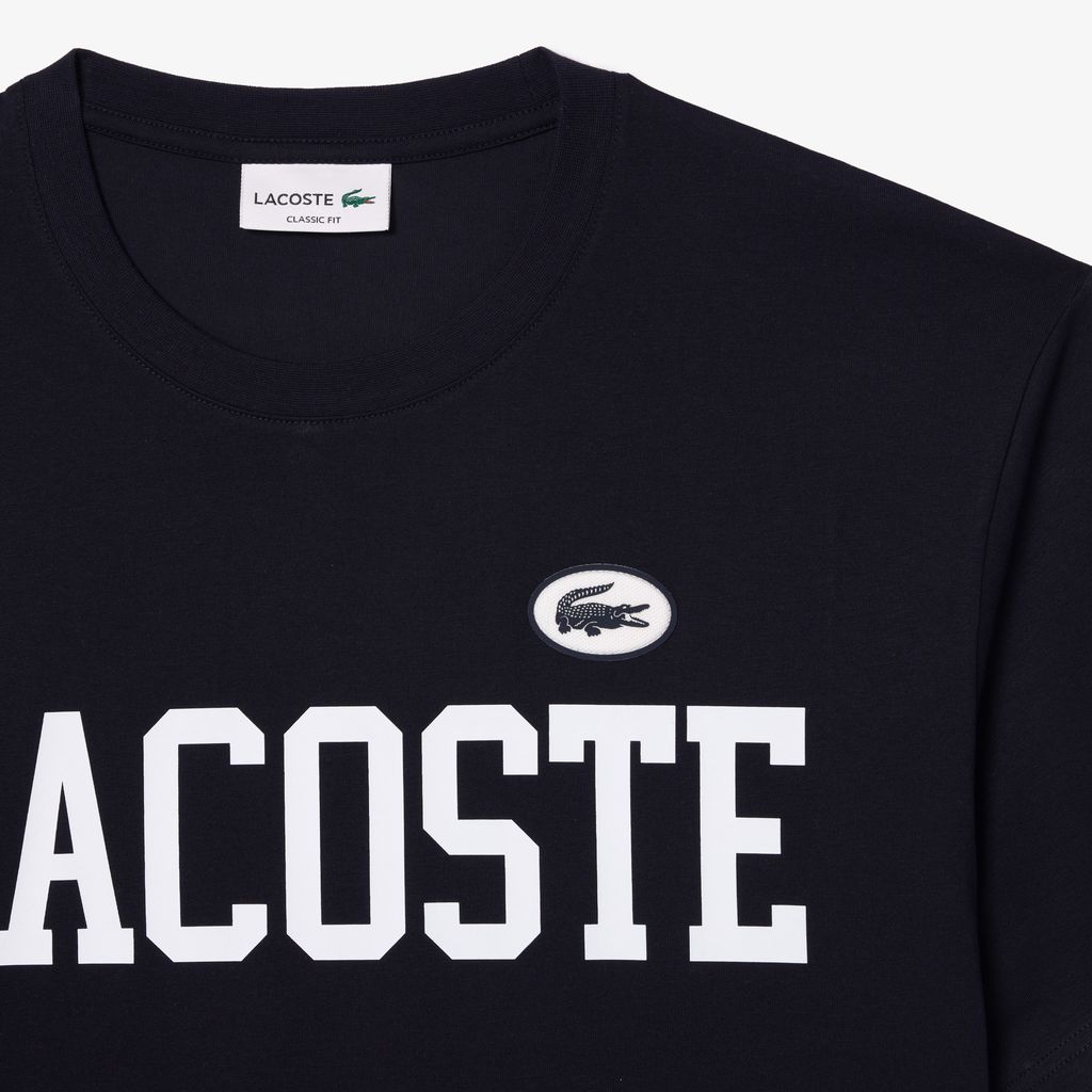 Áo Thun Lacoste Nam Có Huy Hiệu Tương Phản Chất Liệu Cotton