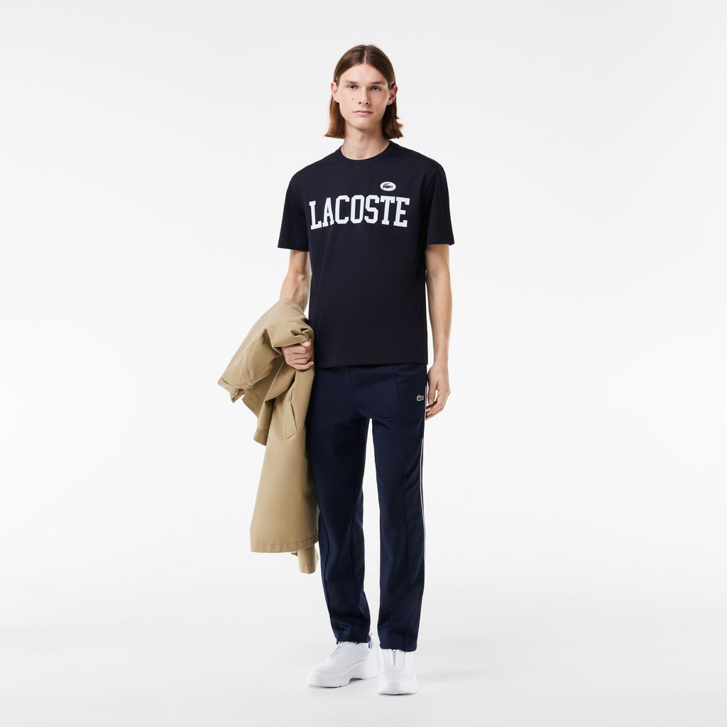 Áo Thun Lacoste Nam Có Huy Hiệu Tương Phản Chất Liệu Cotton
