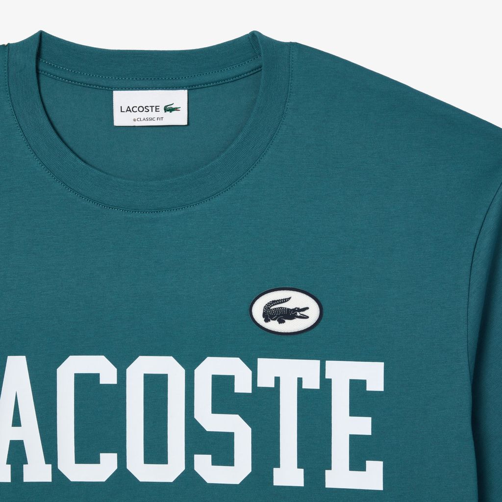 Áo Thun Lacoste Nam Có Huy Hiệu Tương Phản Chất Liệu Cotton