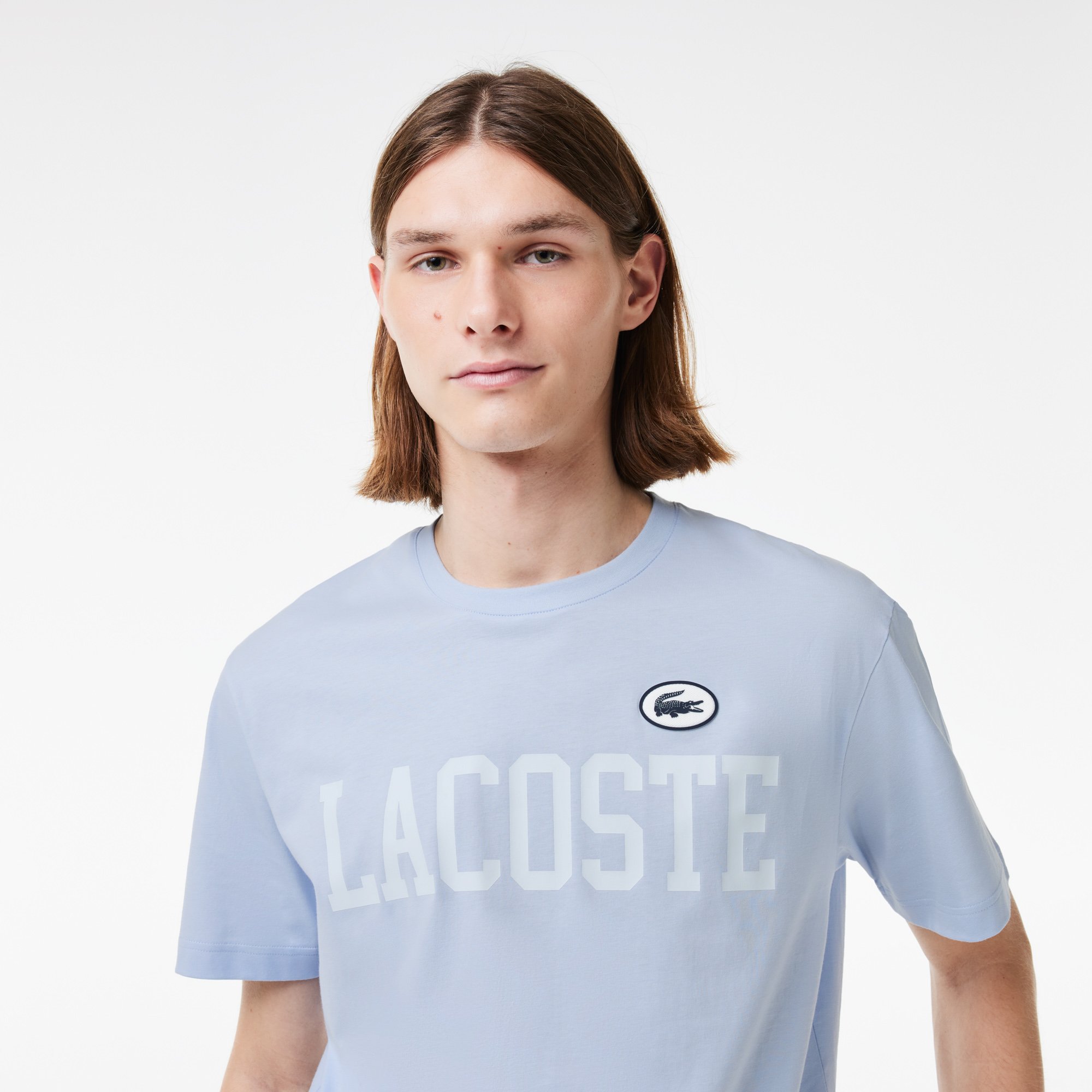 Áo Thun Lacoste Nam Có Huy Hiệu Tương Phản Chất Liệu Cotton