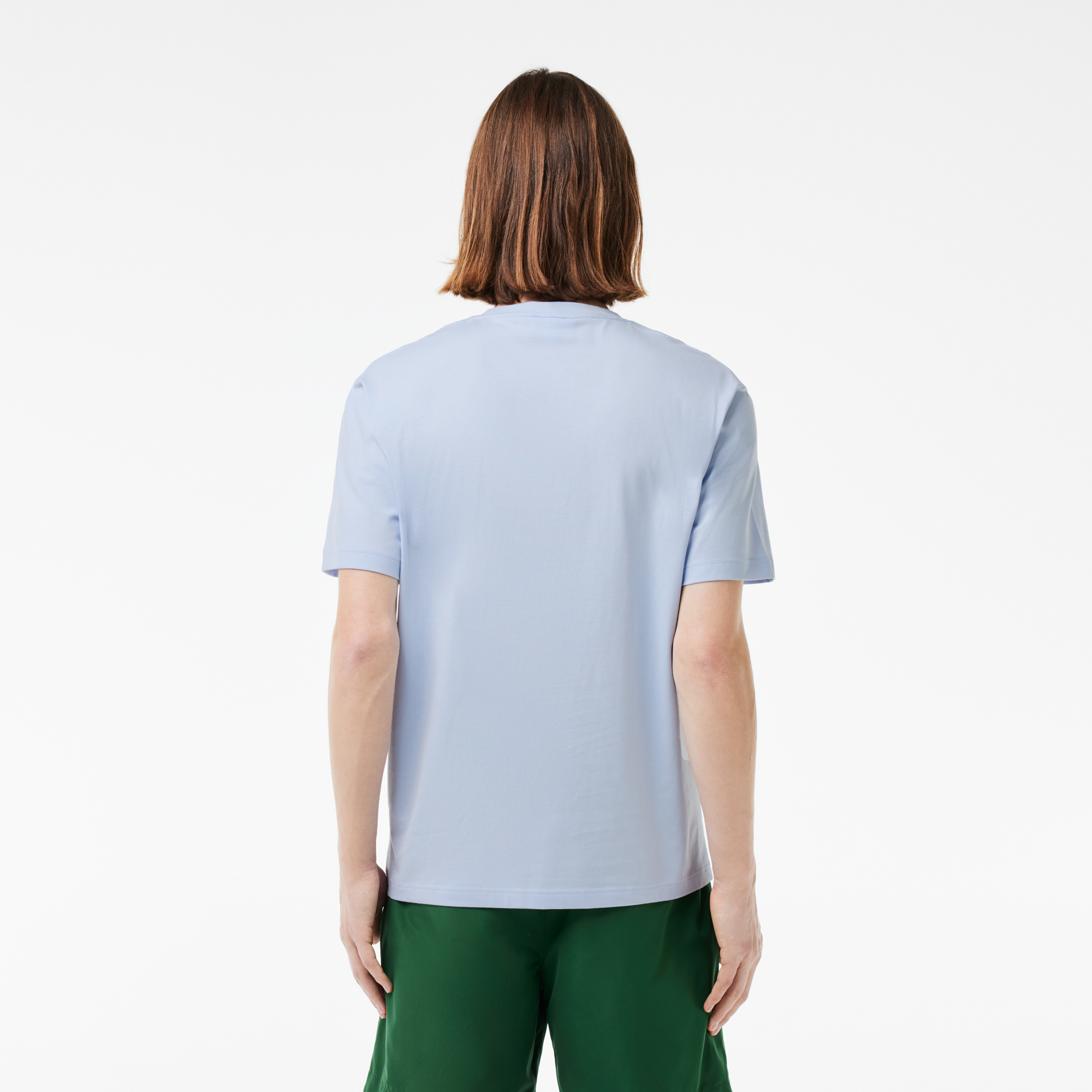 Áo Thun Lacoste Nam Có Huy Hiệu Tương Phản Chất Liệu Cotton