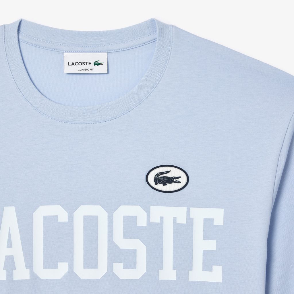 Áo Thun Lacoste Nam Có Huy Hiệu Tương Phản Chất Liệu Cotton