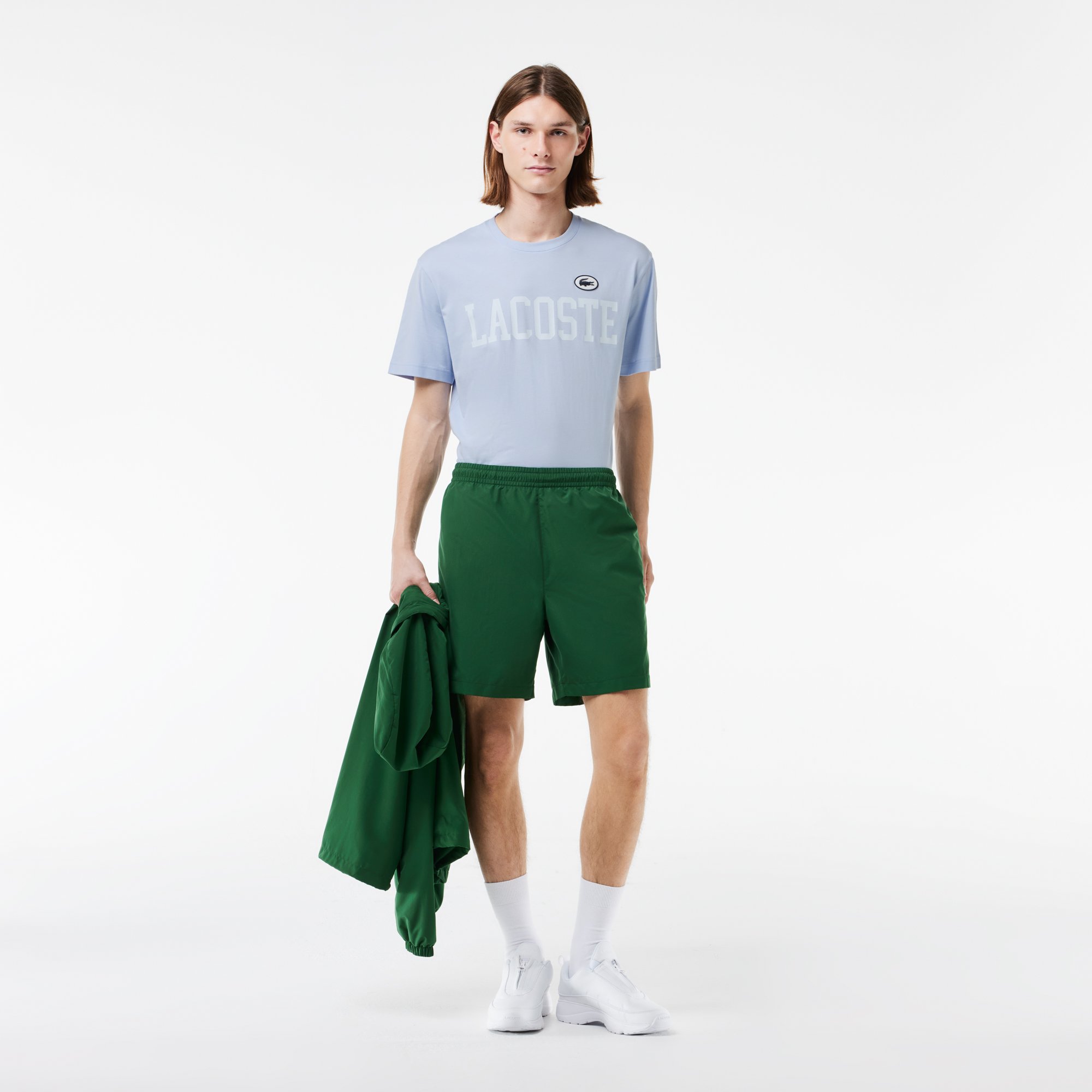 Áo Thun Lacoste Nam Có Huy Hiệu Tương Phản Chất Liệu Cotton