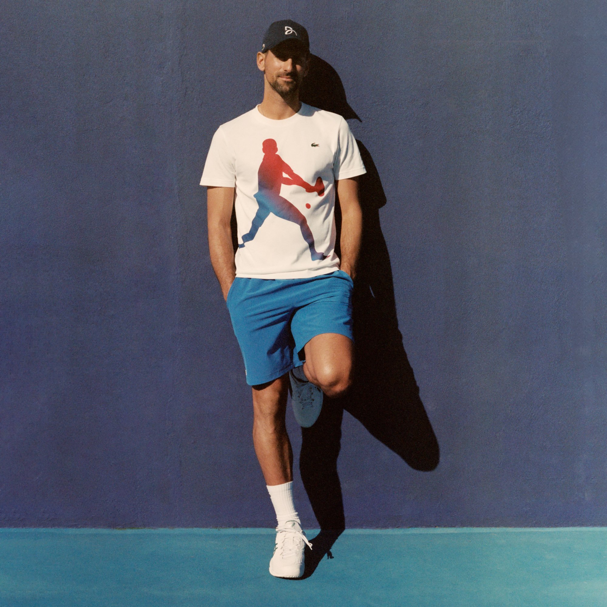 Set Áo Thun Và Mũ Tennis Lacoste Nam x Novak Djokovic