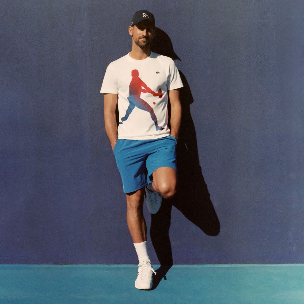 Set Áo Thun Và Mũ Tennis Lacoste Nam x Novak Djokovic
