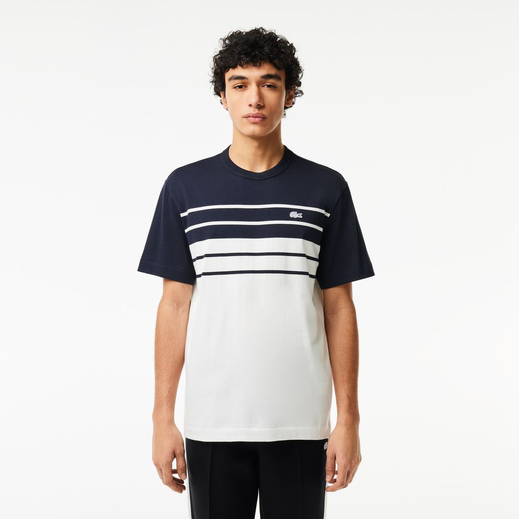 Áo Thun Lacoste Nam Sọc Sản Xuất Tại Pháp Chất Liệu Cotton Dày