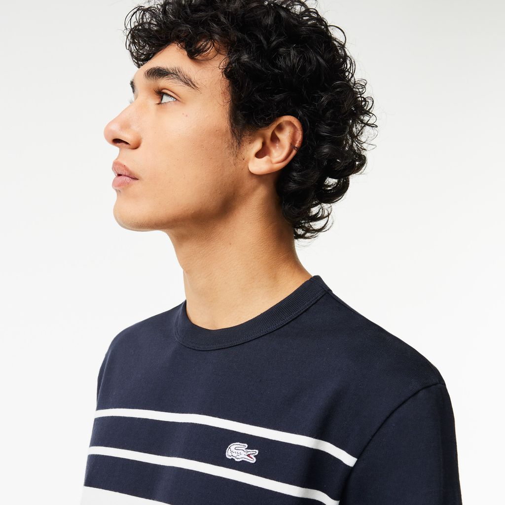 Áo Thun Lacoste Nam Sọc Sản Xuất Tại Pháp Chất Liệu Cotton Dày