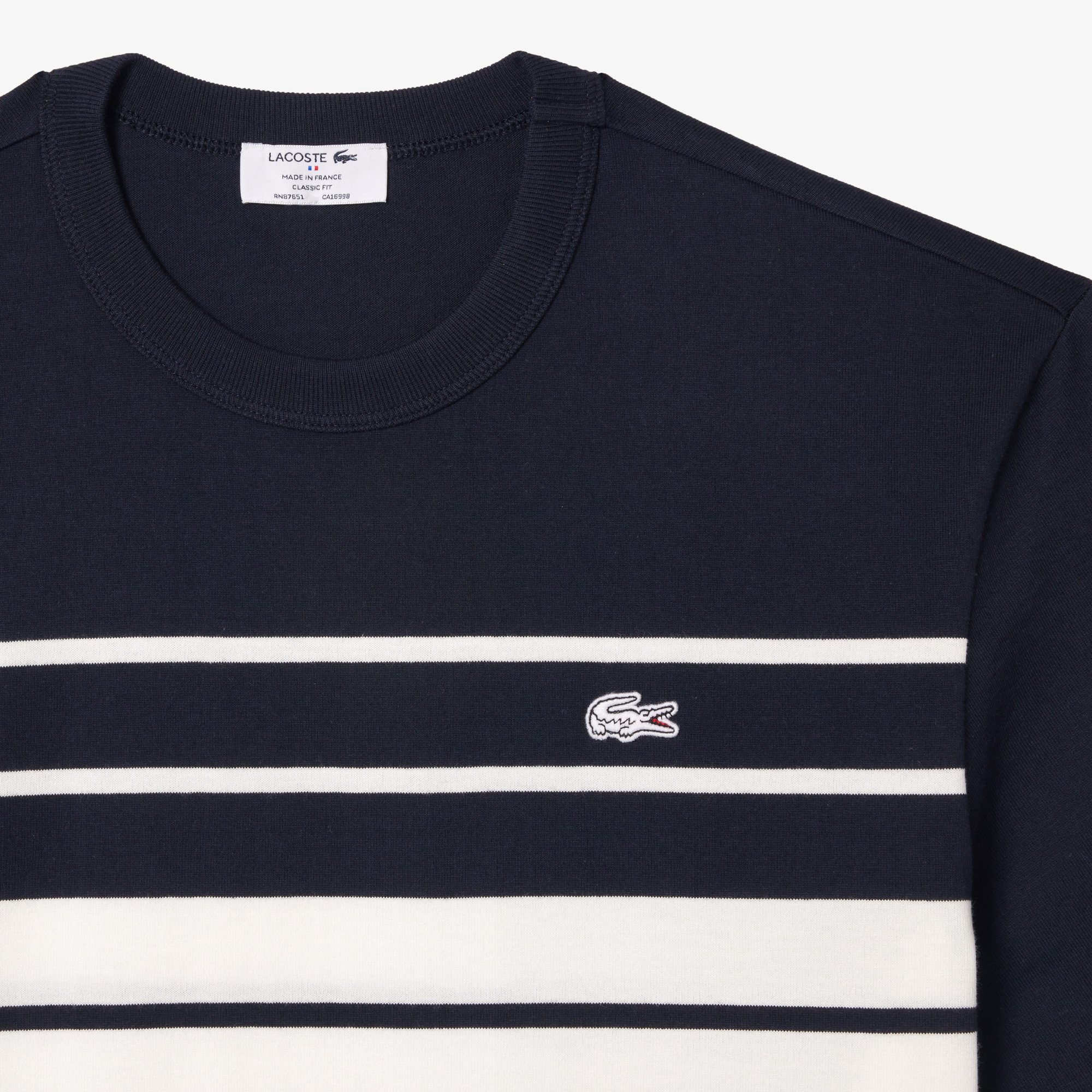 Áo Thun Lacoste Nam Sọc Sản Xuất Tại Pháp Chất Liệu Cotton Dày