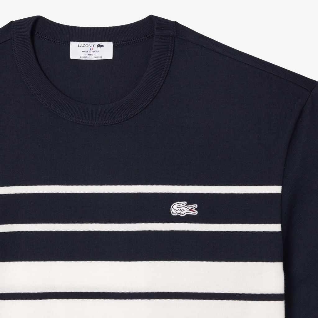 Áo Thun Lacoste Nam Sọc Sản Xuất Tại Pháp Chất Liệu Cotton Dày