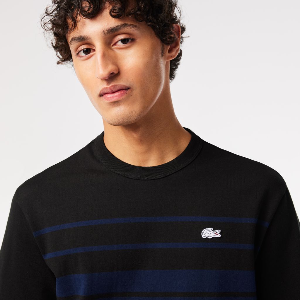 Áo Thun Lacoste Nam Sọc Sản Xuất Tại Pháp Chất Liệu Cotton Dày