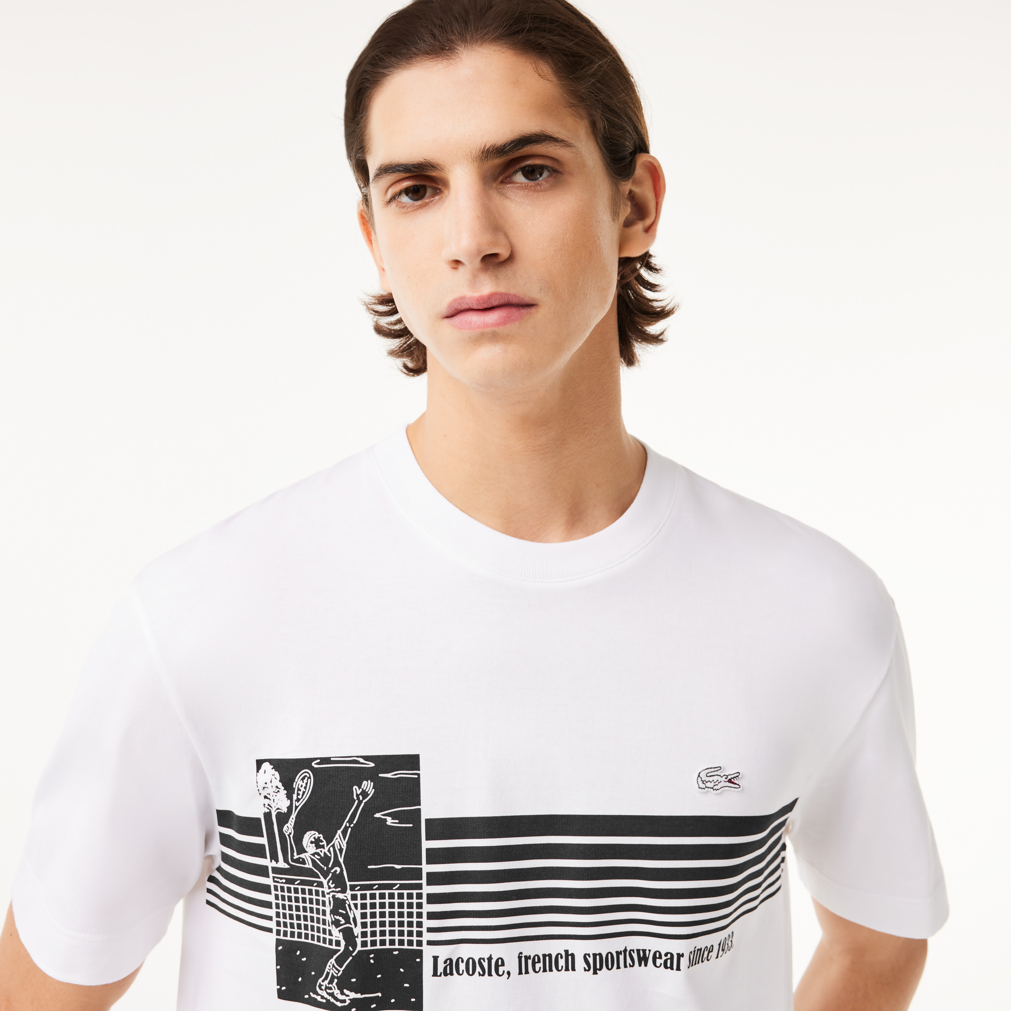 Áo Thun Tennis Lacoste Nam Sản Xuất Tại Pháp Chất Liệu Cotton Dày