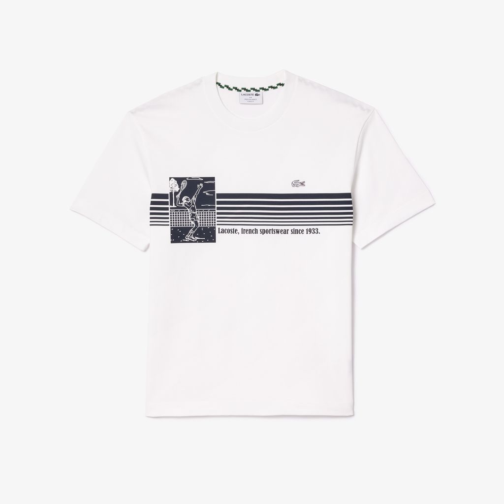 Áo Thun Tennis Lacoste Nam Sản Xuất Tại Pháp Chất Liệu Cotton Dày