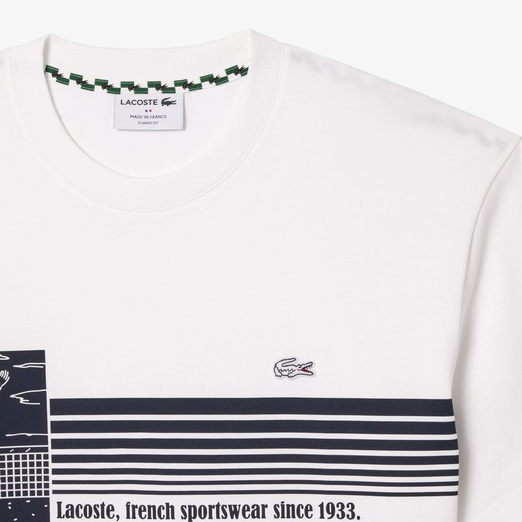Áo Thun Tennis Lacoste Nam Sản Xuất Tại Pháp Chất Liệu Cotton Dày