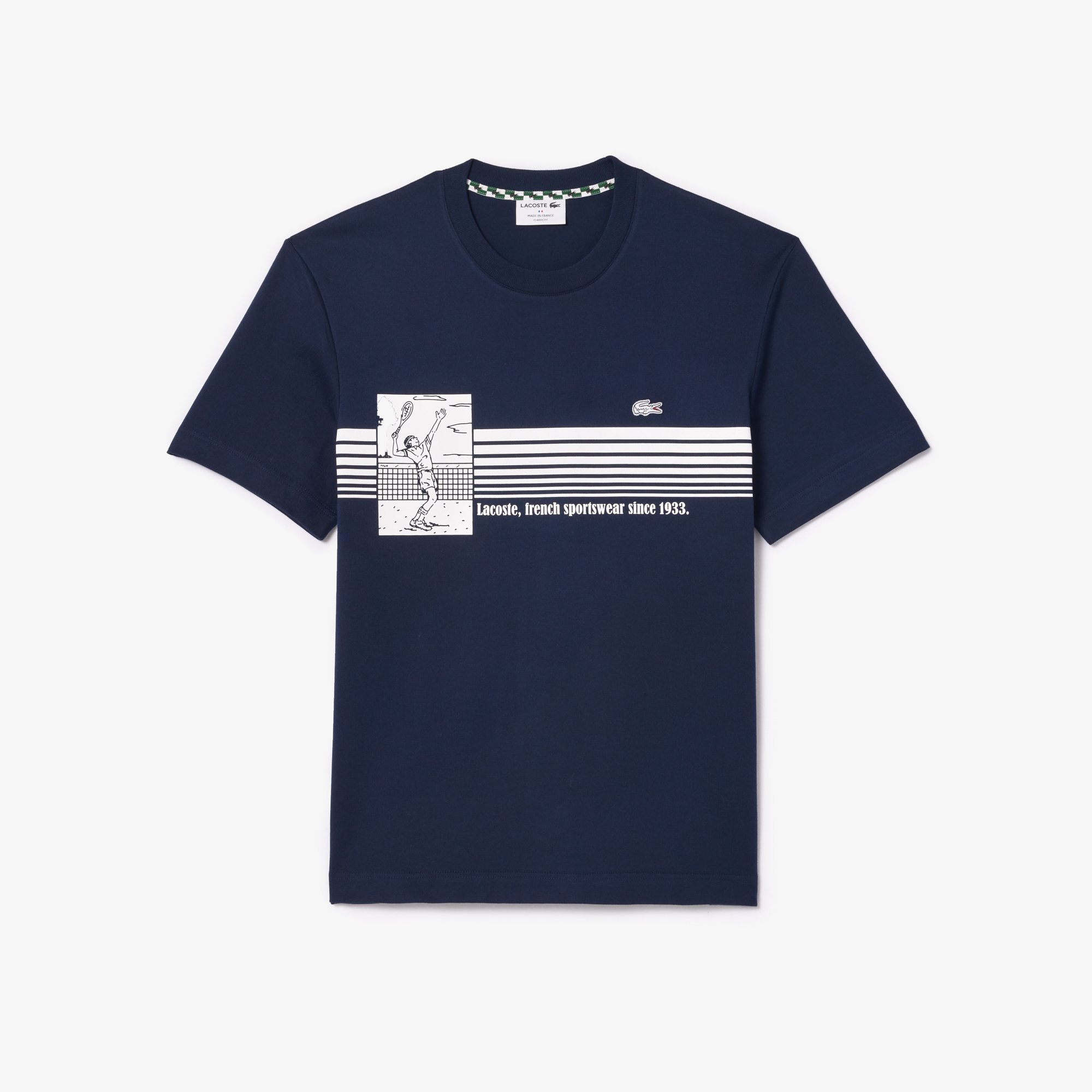 Áo Thun Tennis Lacoste Nam Sản Xuất Tại Pháp Chất Liệu Cotton Dày