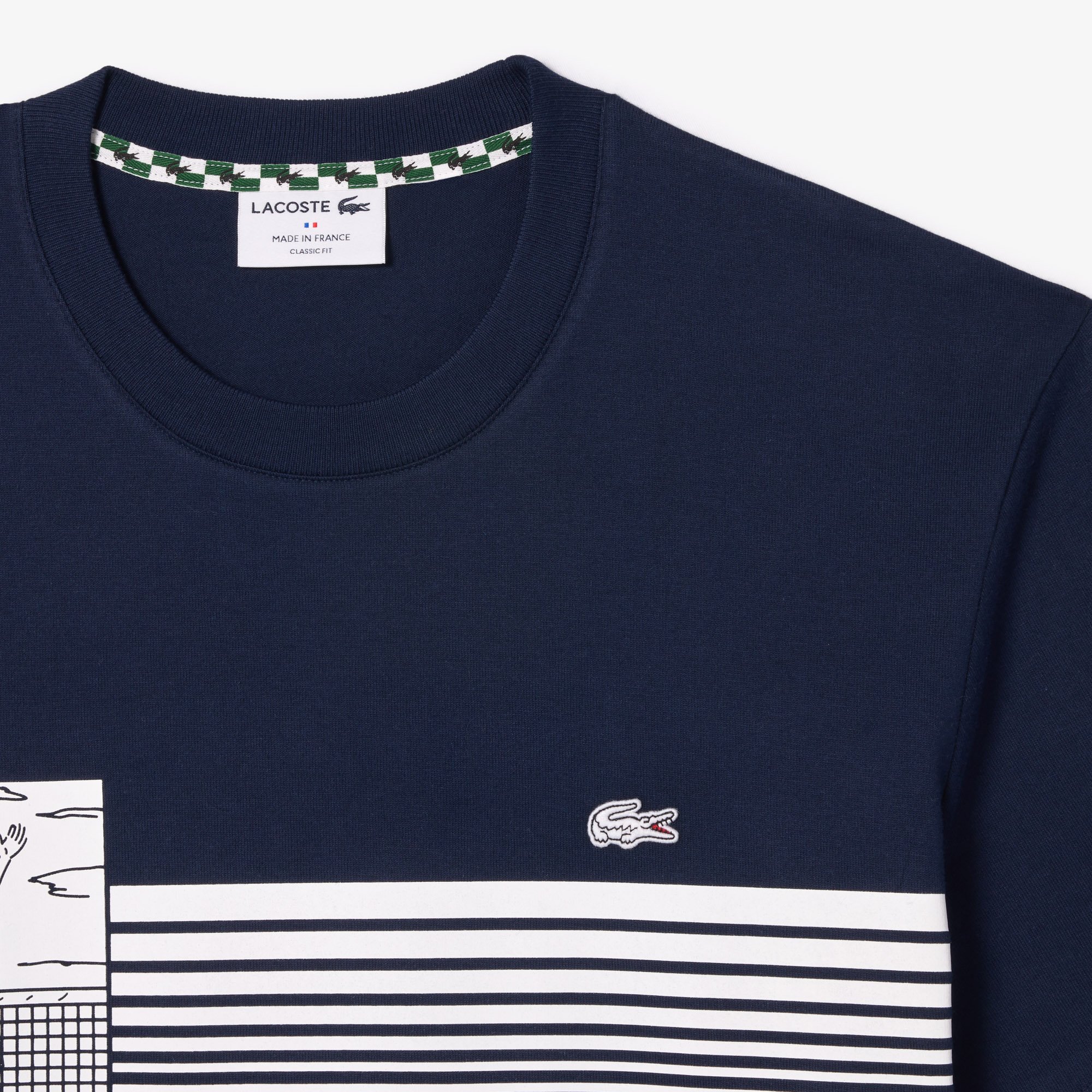 Áo Thun Tennis Lacoste Nam Sản Xuất Tại Pháp Chất Liệu Cotton Dày