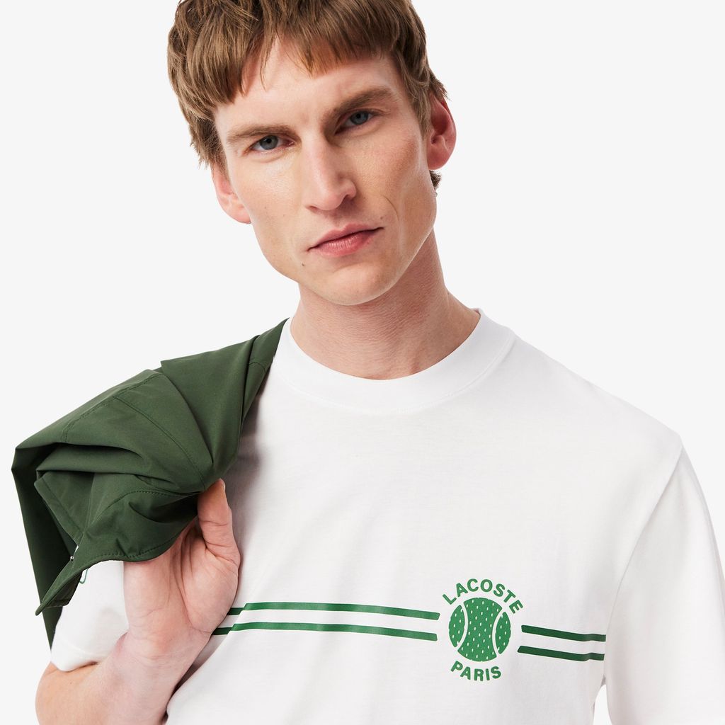 Áo Thun Lacoste Nam Chất Liệu Cotton Jersey Họa Tiết Thêu Và In