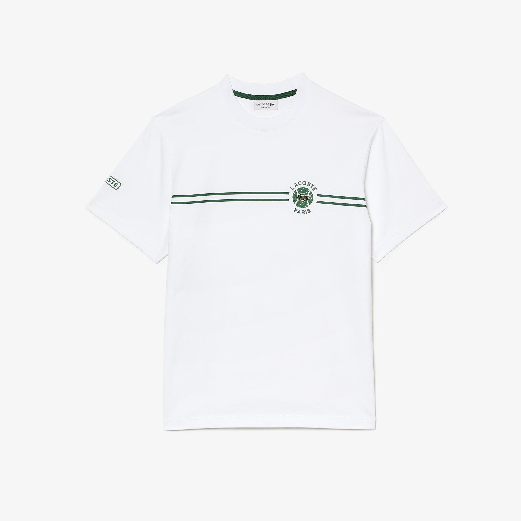 Áo Thun Lacoste Nam Chất Liệu Cotton Jersey Họa Tiết Thêu Và In