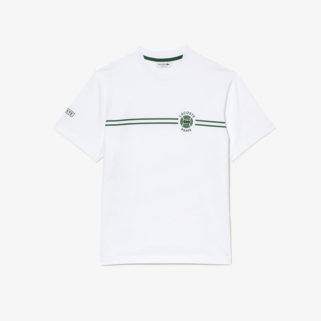 Áo Thun Lacoste Nam Chất Liệu Cotton Jersey Họa Tiết Thêu Và In