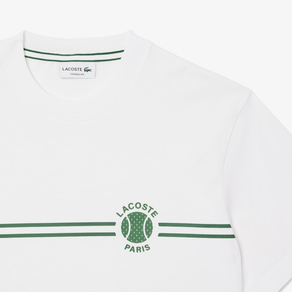 Áo Thun Lacoste Nam Chất Liệu Cotton Jersey Họa Tiết Thêu Và In