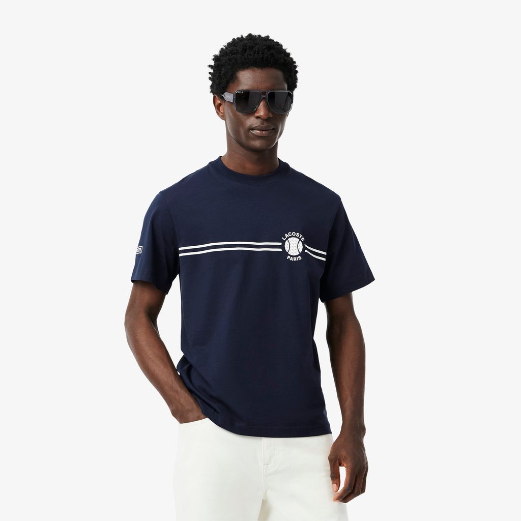 Áo Thun Lacoste Nam Chất Liệu Cotton Jersey Họa Tiết Thêu Và In