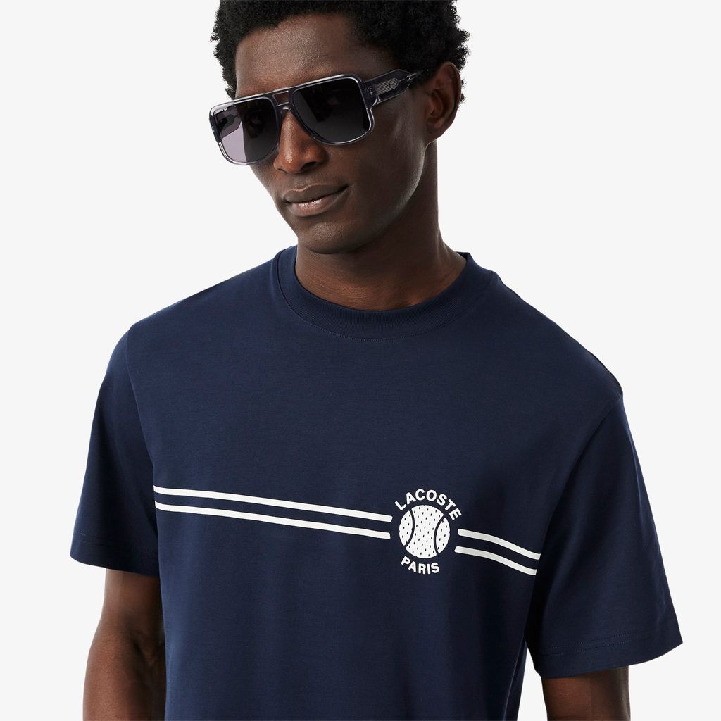 Áo Thun Lacoste Nam Chất Liệu Cotton Jersey Họa Tiết Thêu Và In