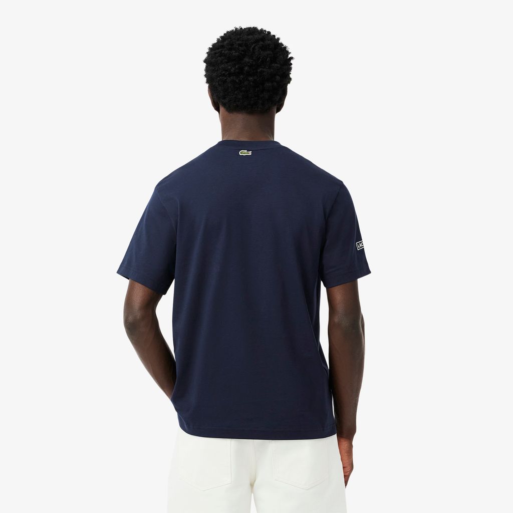 Áo Thun Lacoste Nam Chất Liệu Cotton Jersey Họa Tiết Thêu Và In