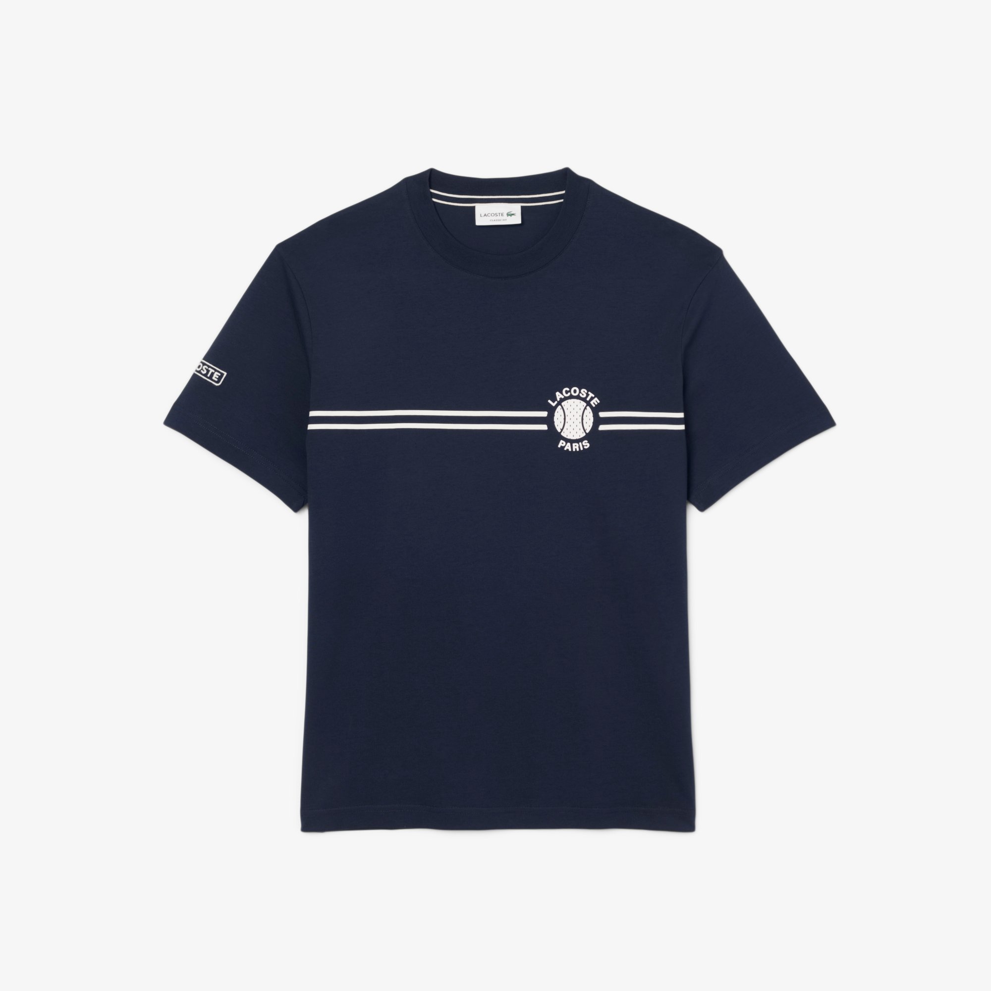 Áo Thun Lacoste Nam Chất Liệu Cotton Jersey Họa Tiết Thêu Và In