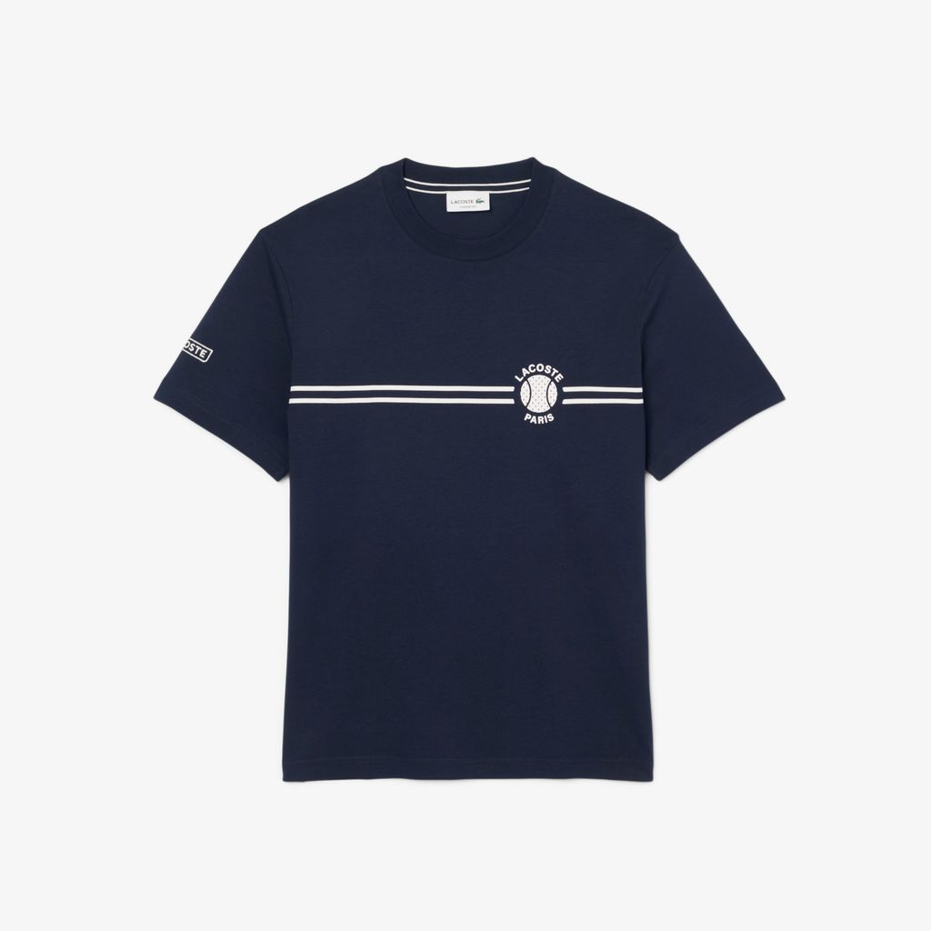Áo Thun Lacoste Nam Chất Liệu Cotton Jersey Họa Tiết Thêu Và In