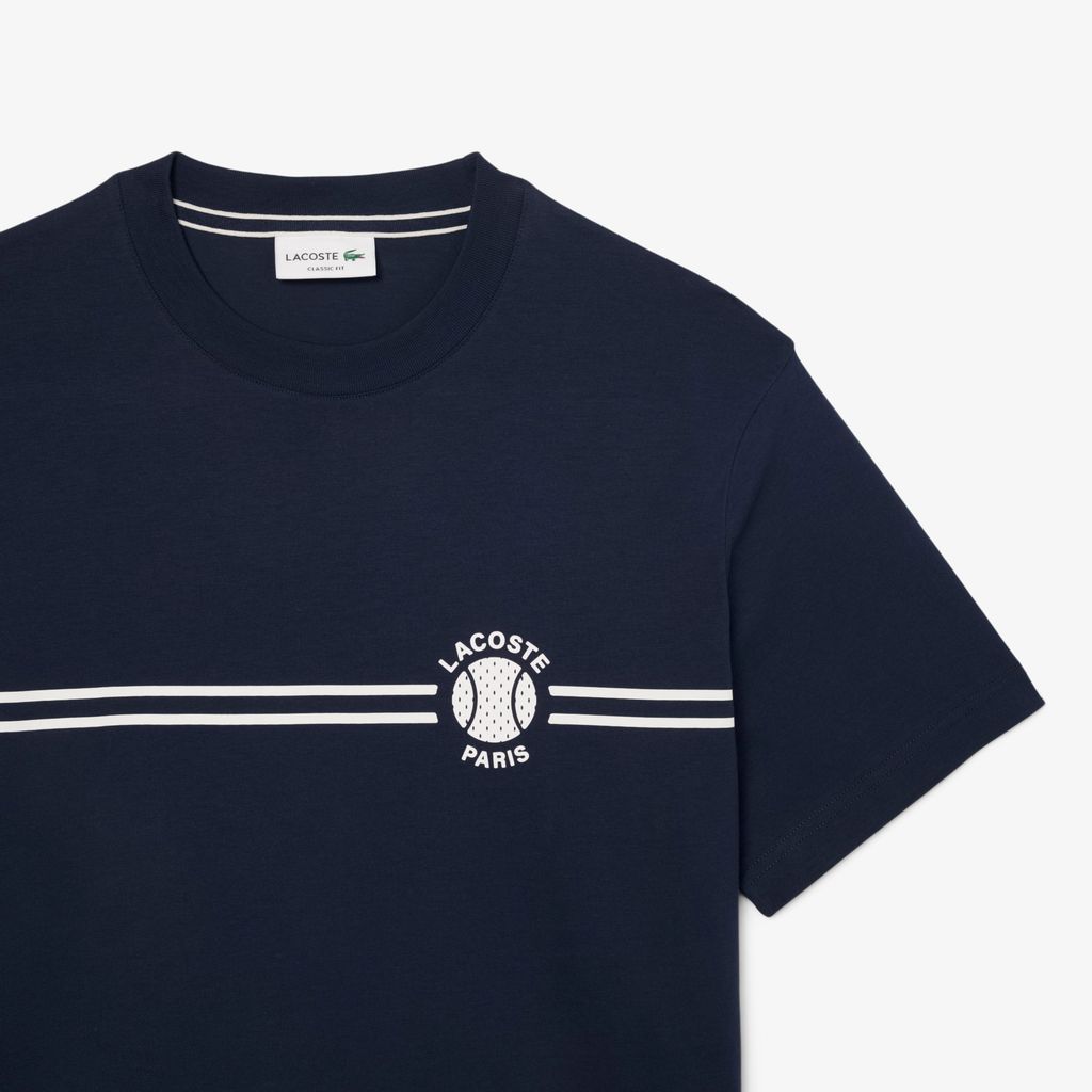 Áo Thun Lacoste Nam Chất Liệu Cotton Jersey Họa Tiết Thêu Và In