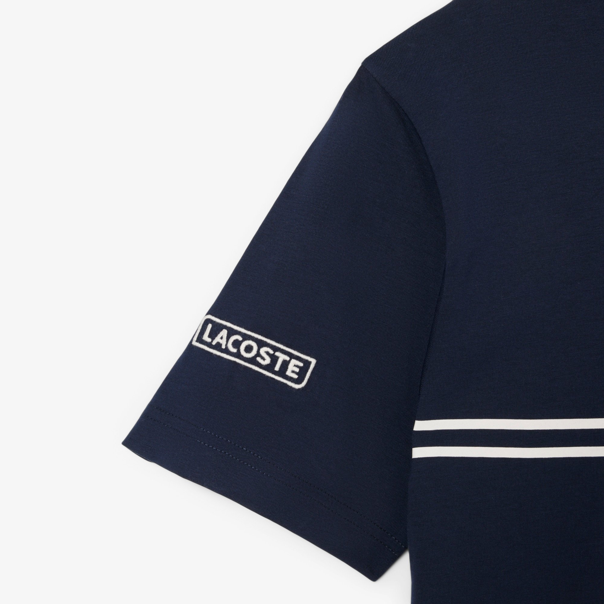 Áo Thun Lacoste Nam Chất Liệu Cotton Jersey Họa Tiết Thêu Và In