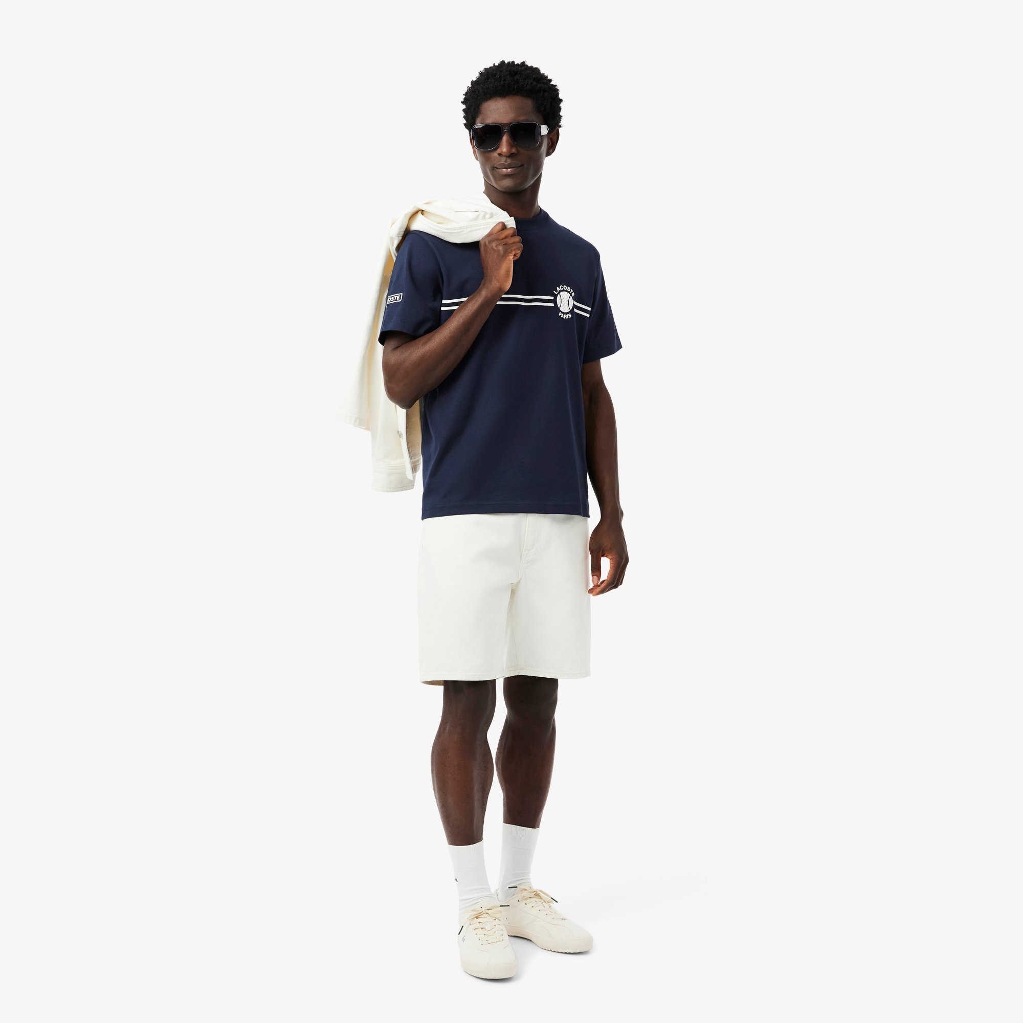 Áo Thun Lacoste Nam Chất Liệu Cotton Jersey Họa Tiết Thêu Và In