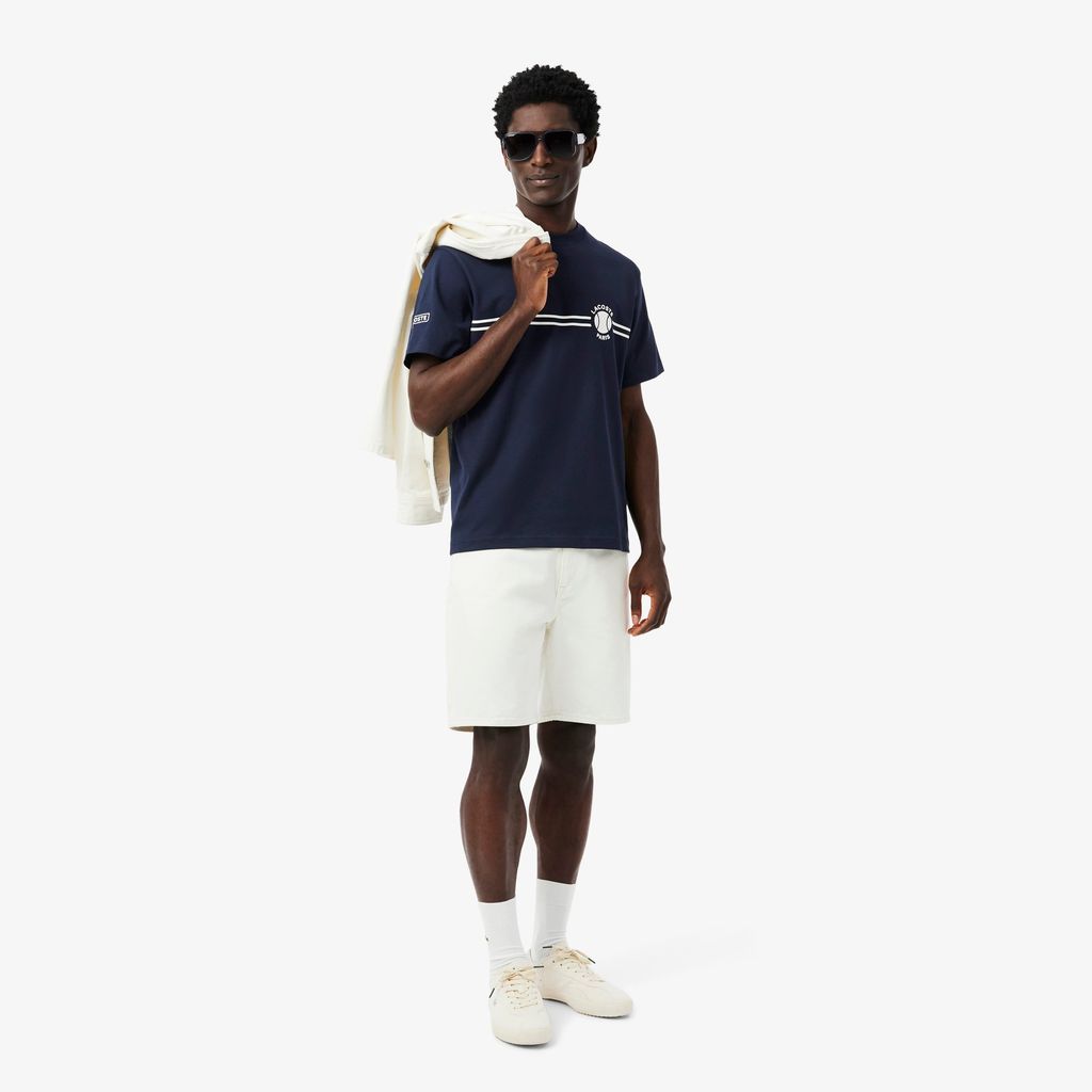Áo Thun Lacoste Nam Chất Liệu Cotton Jersey Họa Tiết Thêu Và In