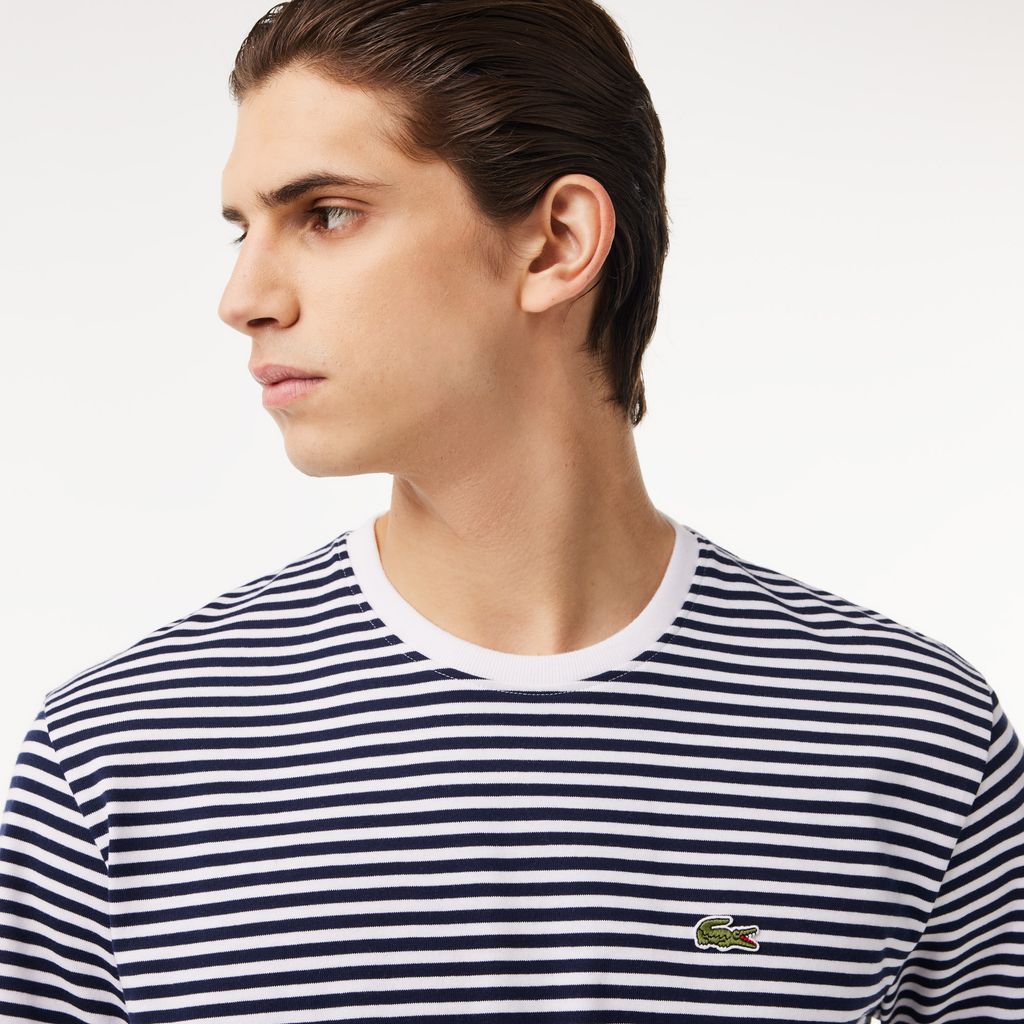 Áo Thun Lacoste Nam Sọc Chất Liệu Cotton Dày