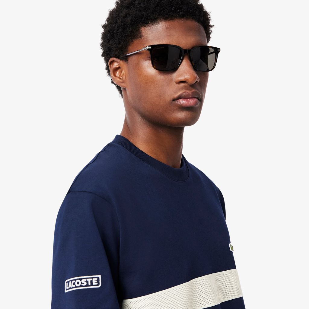 Áo Thun Lacoste Nam Band Chất Liệu Jersey Dày Có Lưới