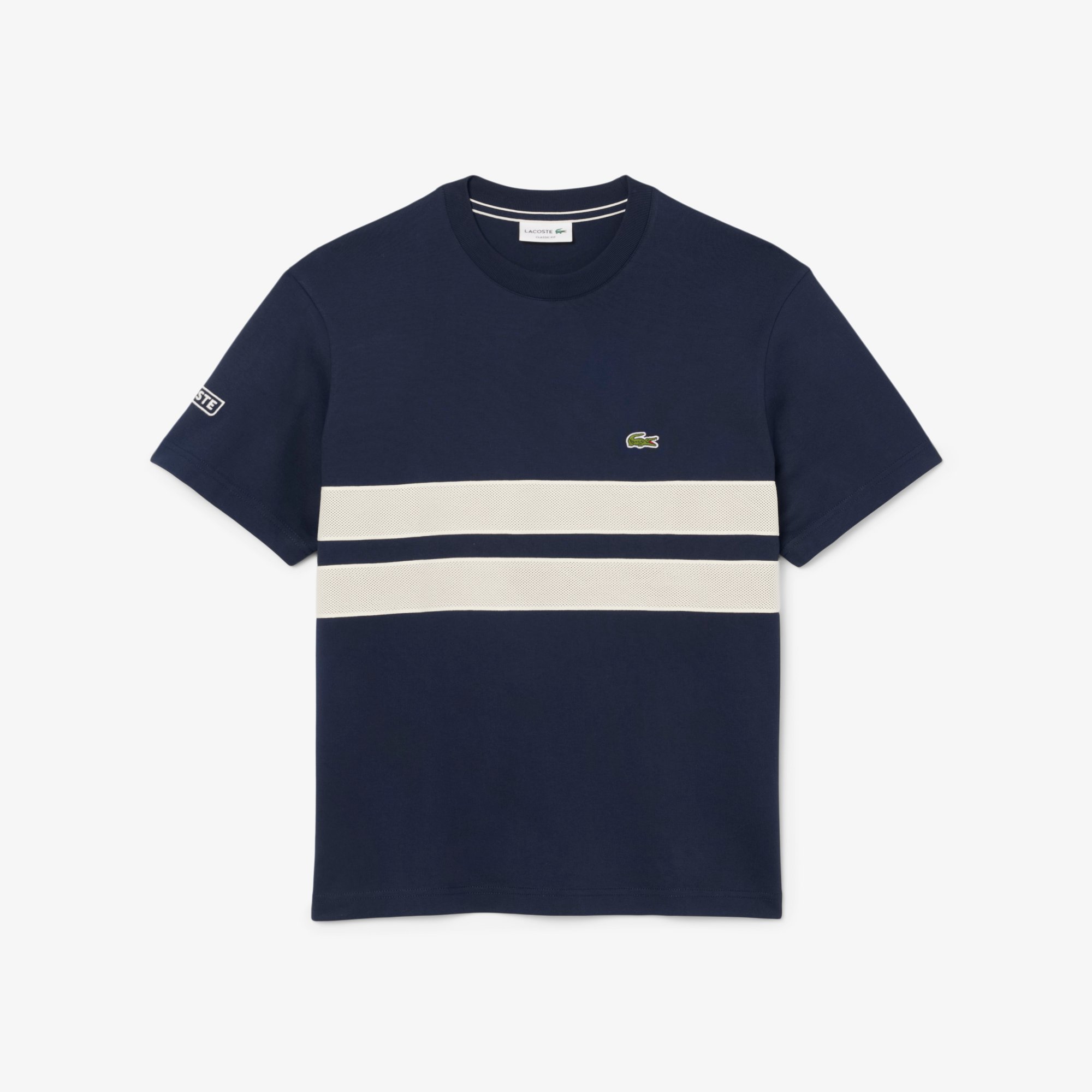 Áo Thun Lacoste Nam Band Chất Liệu Jersey Dày Có Lưới